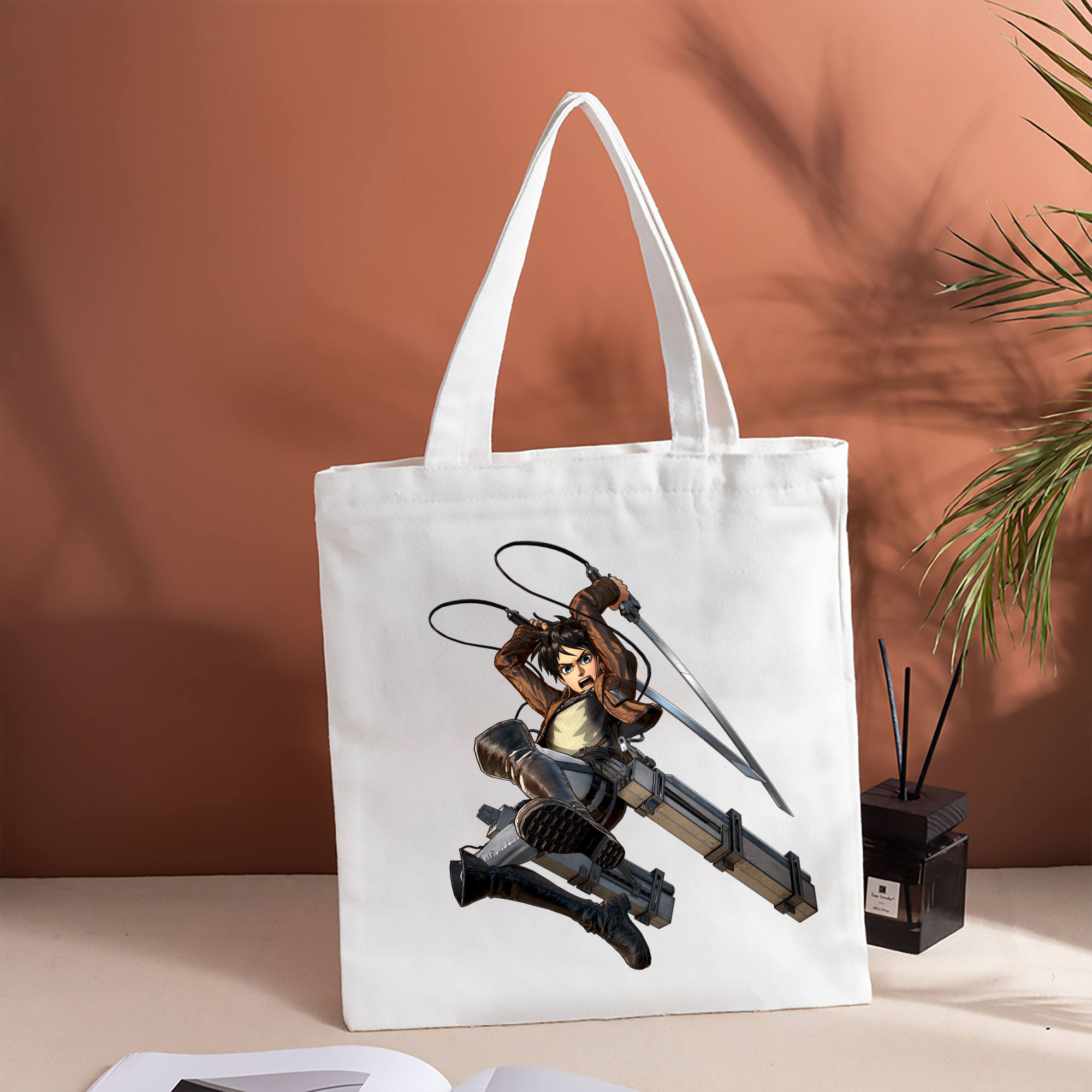 進撃の巨人 エレン･イェーガー Attack on Titan Eren Jäger 縦型キャンバス生地手提げバッグ　トートバッグ