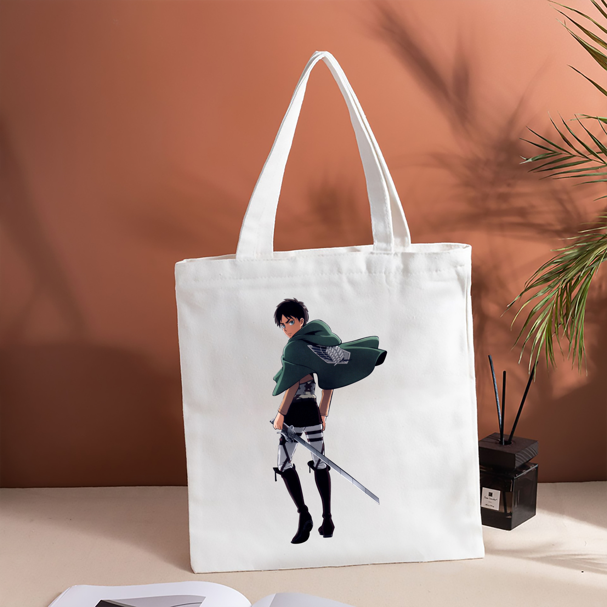 進撃の巨人 エレン･イェーガー Attack on Titan Eren Jäger 縦型キャンバス生地手提げバッグ　トートバッグ