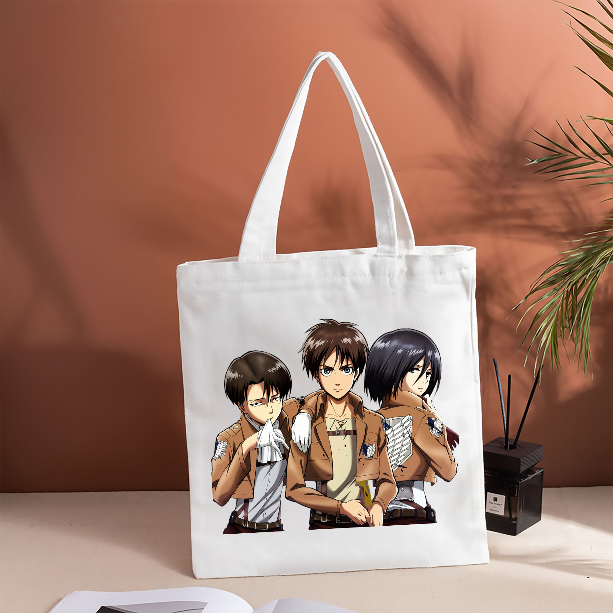 進撃の巨人 エレン･イェーガー Attack on Titan Eren Jäger 縦型キャンバス生地手提げバッグ　トートバッグ