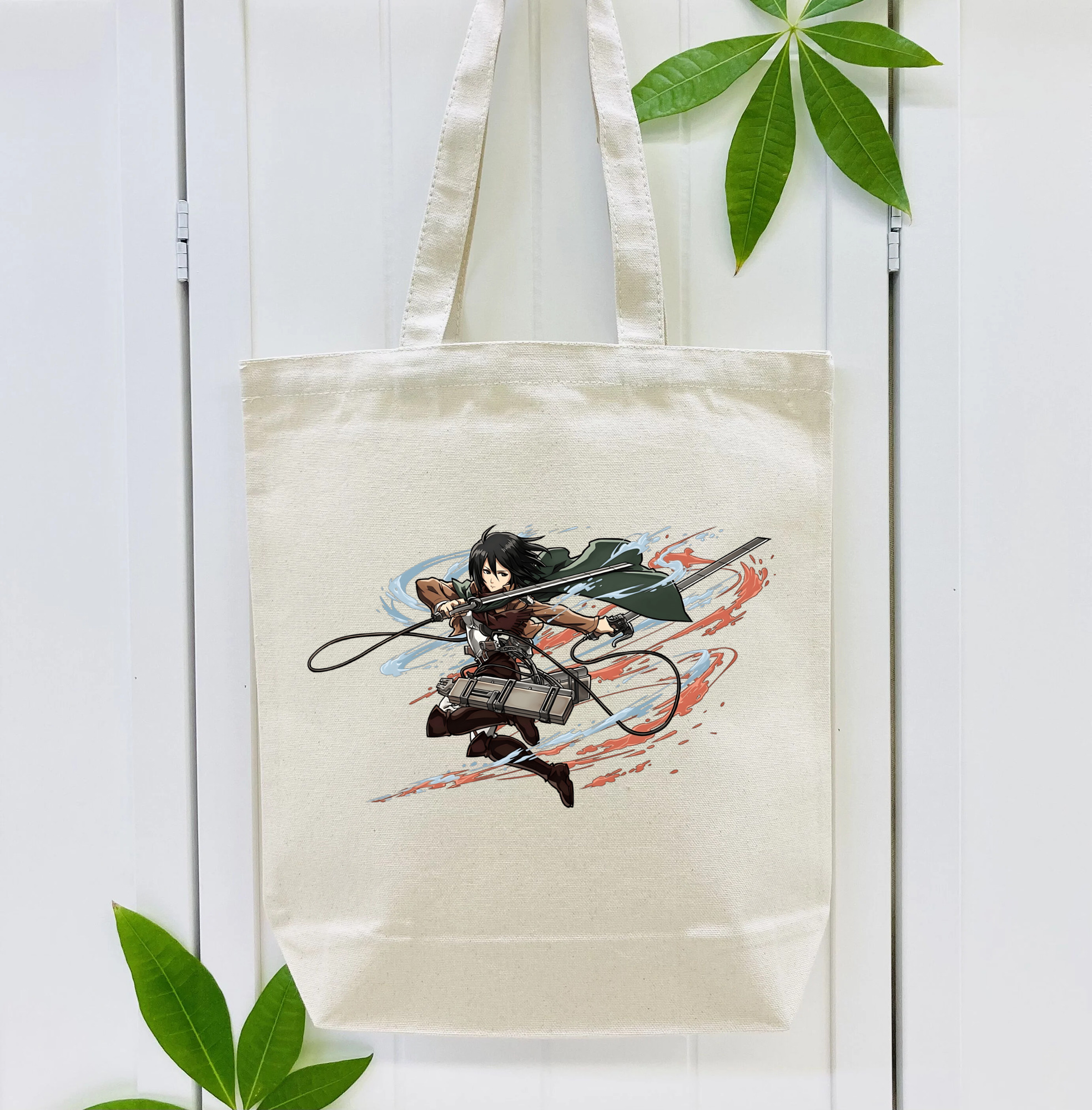 進撃の巨人 ミカサ·アッカーマン Attack on Titan Mikasa Ackerman 縦型キャンバス生地手提げバッグ　トートバッグ