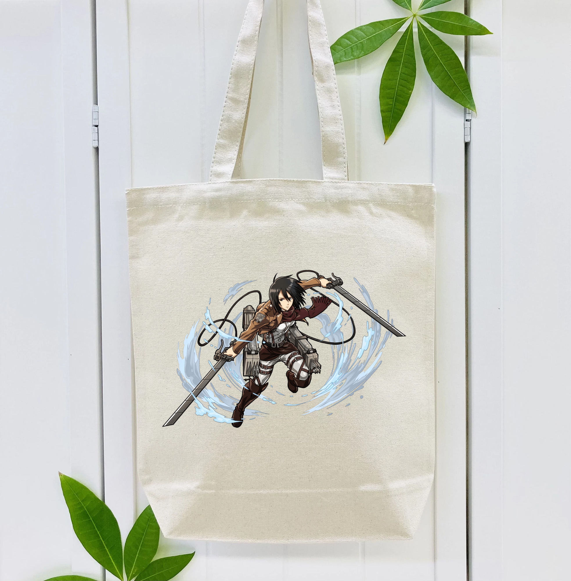 進撃の巨人 ミカサ·アッカーマン Attack on Titan Mikasa Ackerman 縦型キャンバス生地手提げバッグ　トートバッグ