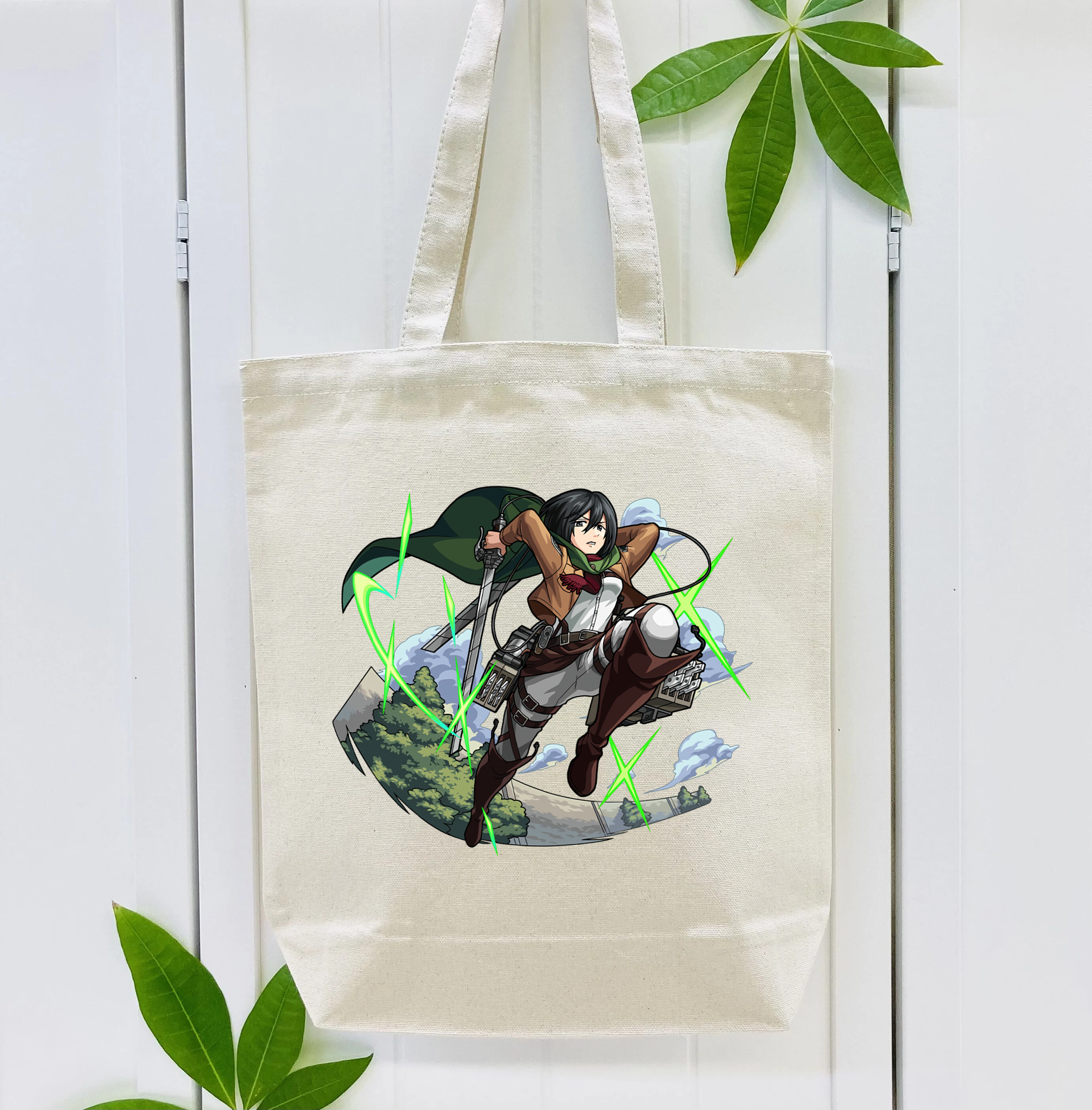 進撃の巨人 ミカサ·アッカーマン Attack on Titan Mikasa Ackerman 縦型キャンバス生地手提げバッグ　トートバッグ