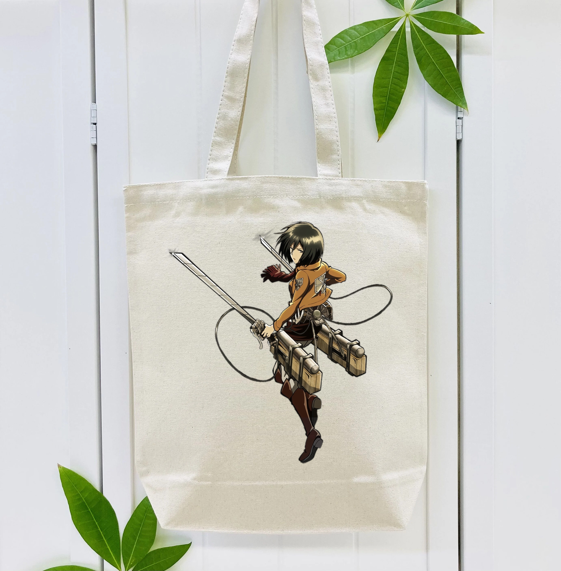 進撃の巨人 ミカサ·アッカーマン Attack on Titan Mikasa Ackerman 縦型キャンバス生地手提げバッグ　トートバッグ