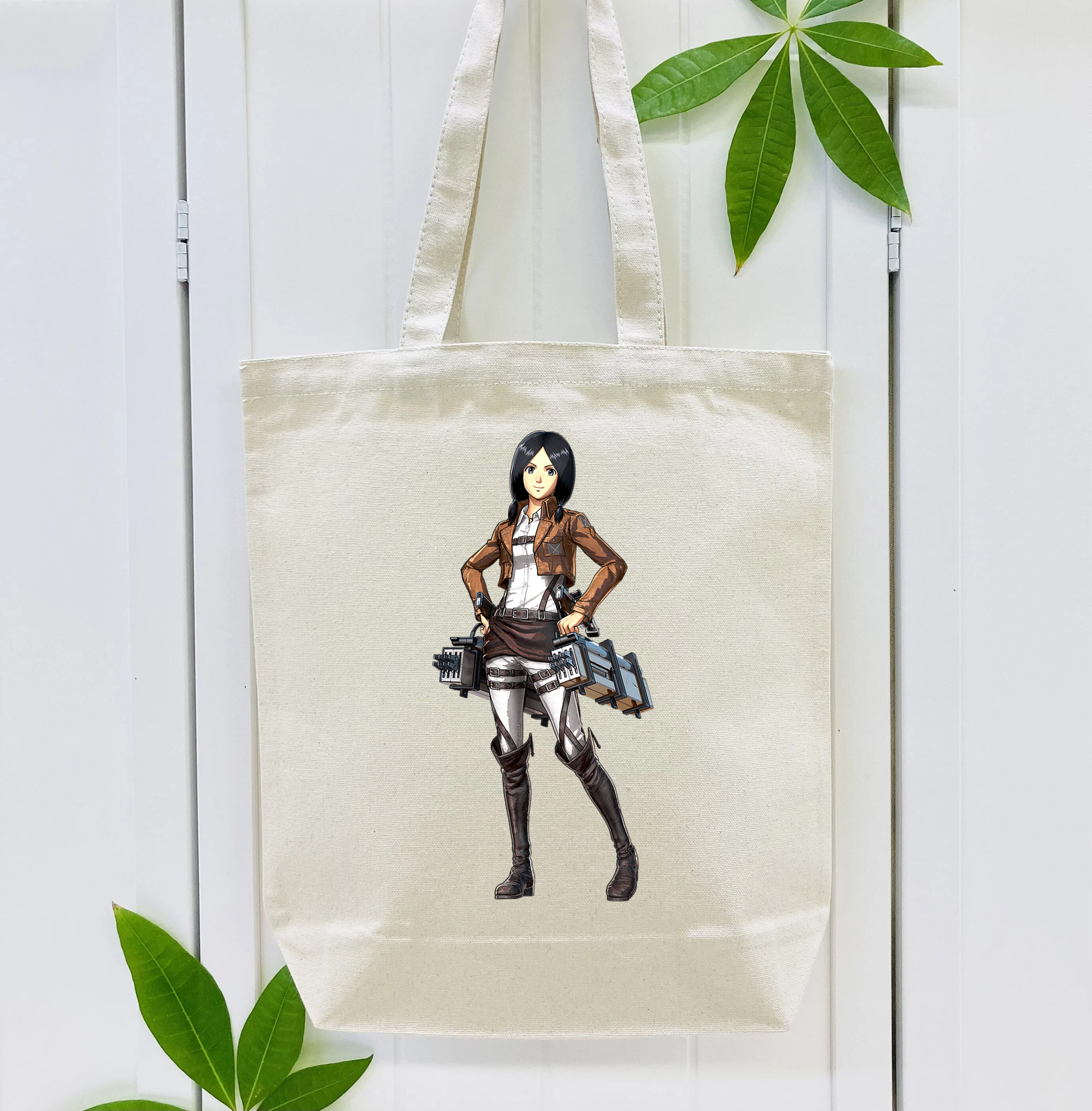 進撃の巨人 ミカサ·アッカーマン Attack on Titan Mikasa Ackerman 縦型キャンバス生地手提げバッグ　トートバッグ