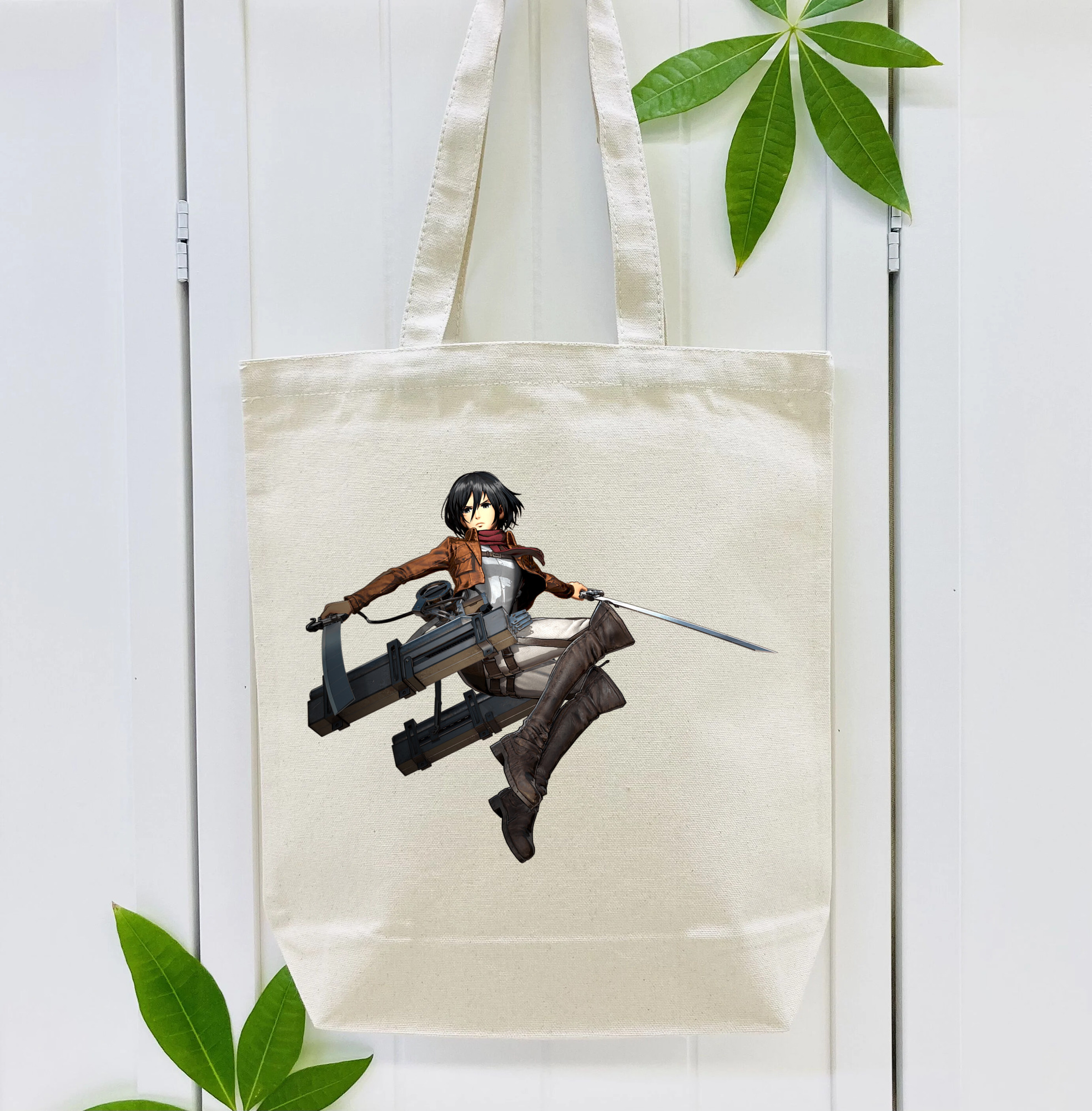 進撃の巨人 ミカサ·アッカーマン Attack on Titan Mikasa Ackerman 縦型キャンバス生地手提げバッグ　トートバッグ