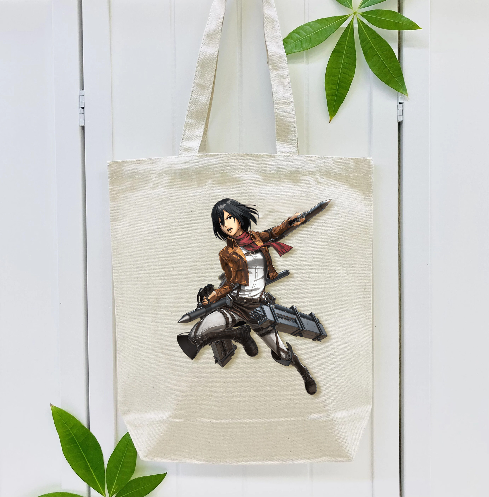進撃の巨人 ミカサ·アッカーマン Attack on Titan Mikasa Ackerman 縦型キャンバス生地手提げバッグ　トートバッグ
