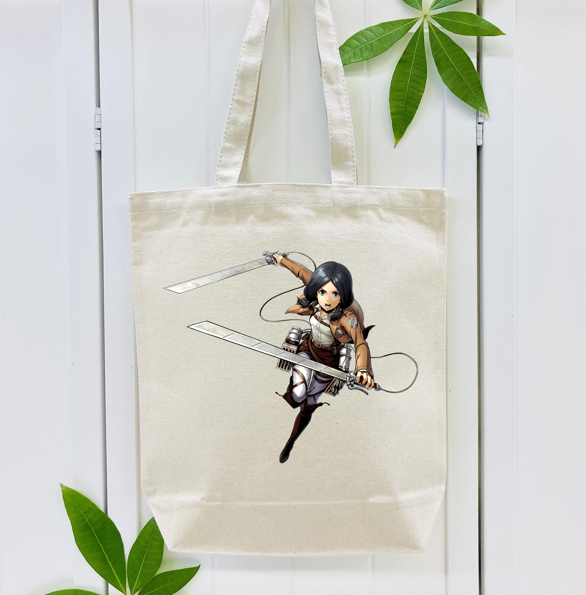 進撃の巨人 ミカサ·アッカーマン Attack on Titan Mikasa Ackerman 縦型キャンバス生地手提げバッグ　トートバッグ