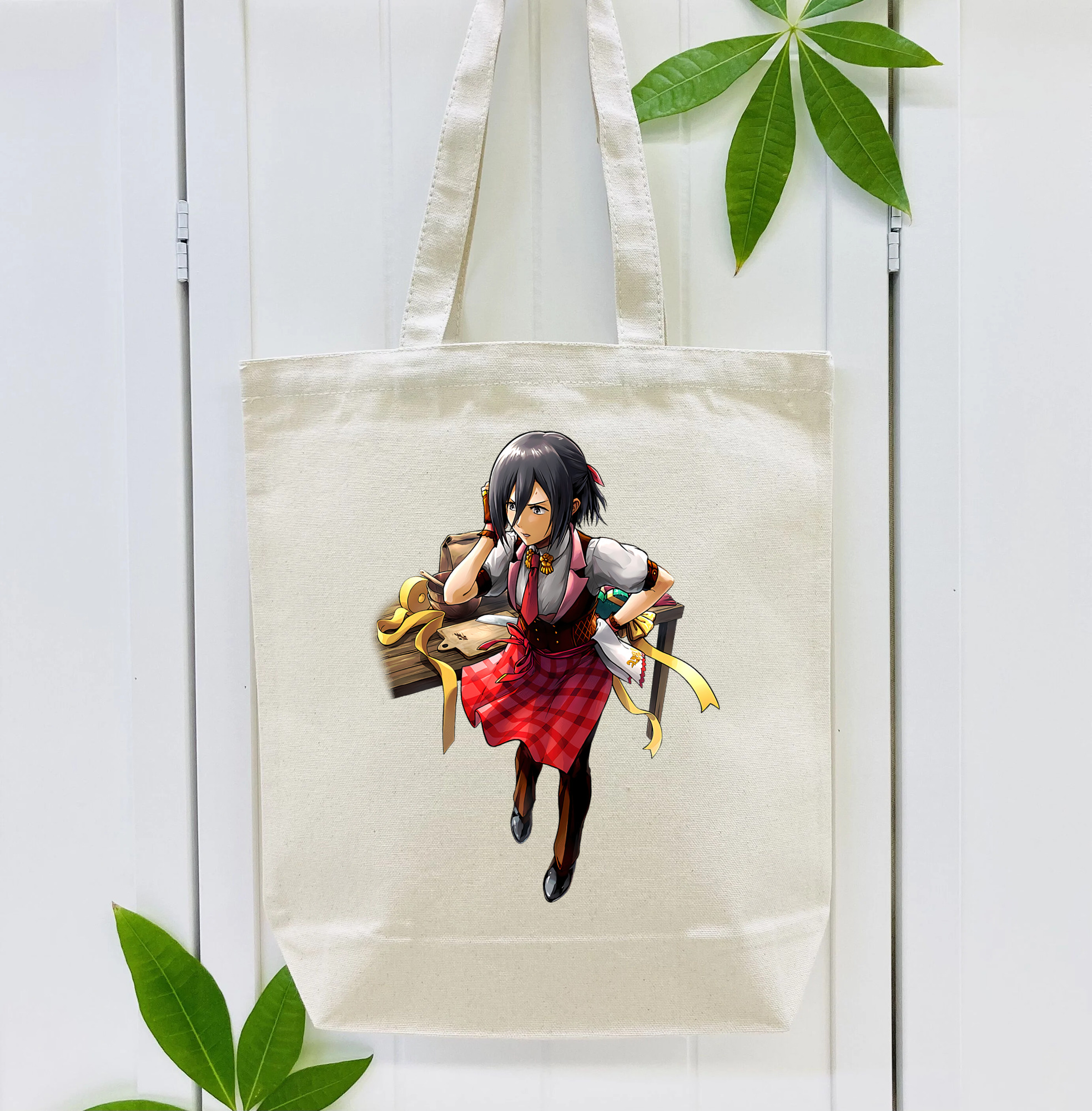 進撃の巨人 ミカサ·アッカーマン Attack on Titan Mikasa Ackerman 縦型キャンバス生地手提げバッグ　トートバッグ