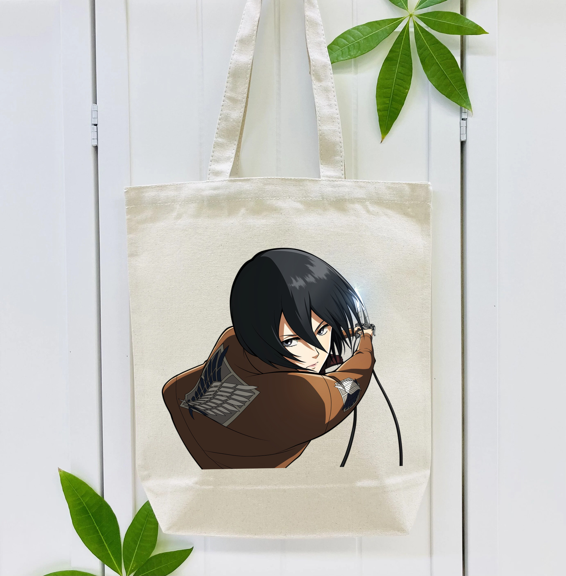 進撃の巨人 ミカサ·アッカーマン Attack on Titan Mikasa Ackerman 縦型キャンバス生地手提げバッグ　トートバッグ