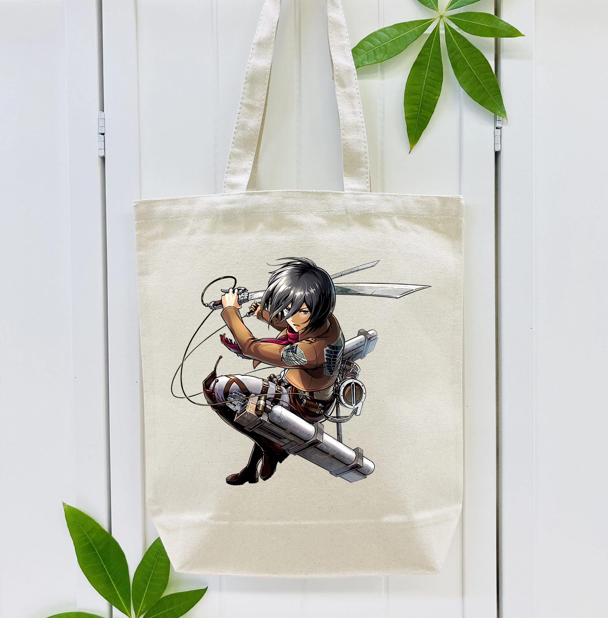進撃の巨人 ミカサ·アッカーマン Attack on Titan Mikasa Ackerman 縦型キャンバス生地手提げバッグ　トートバッグ