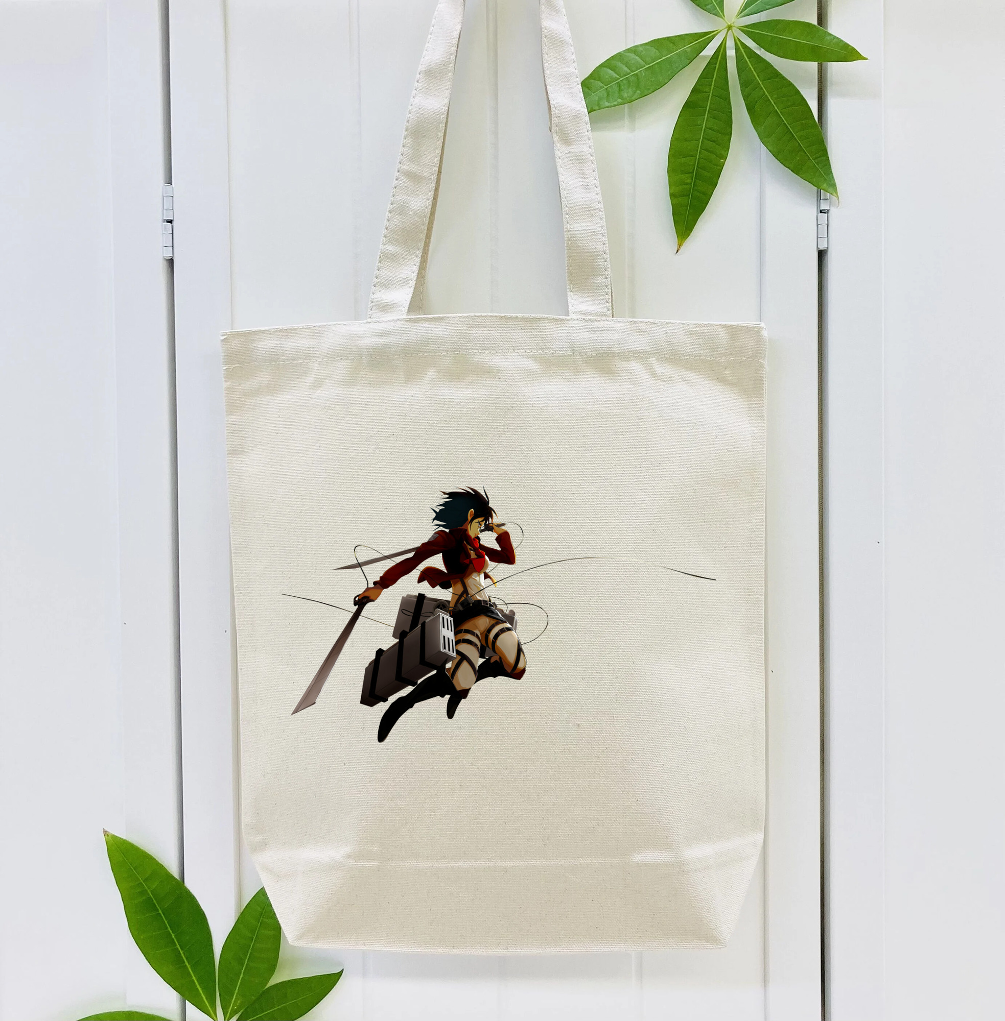 進撃の巨人 ミカサ·アッカーマン Attack on Titan Mikasa Ackerman 縦型キャンバス生地手提げバッグ　トートバッグ