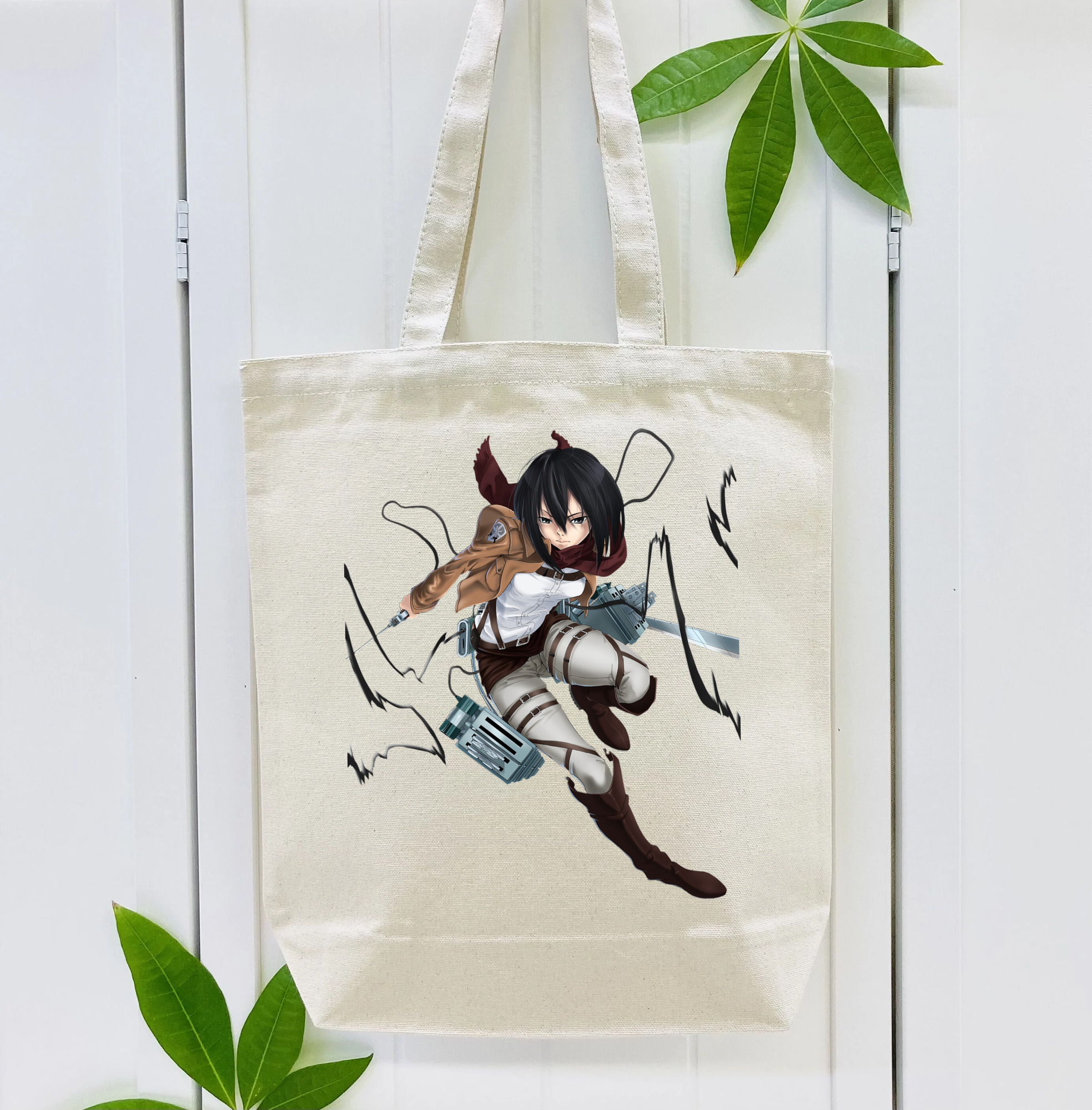 進撃の巨人 ミカサ·アッカーマン Attack on Titan Mikasa Ackerman 縦型キャンバス生地手提げバッグ　トートバッグ