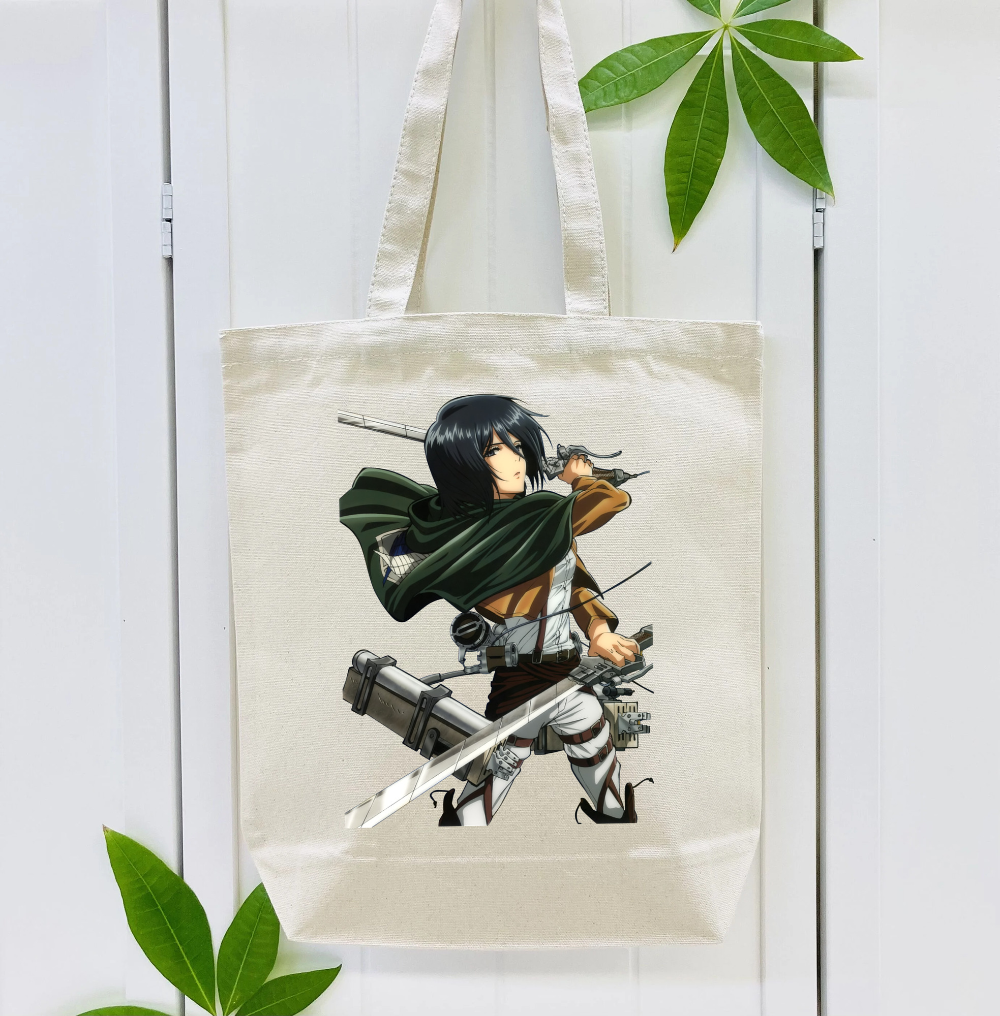 進撃の巨人 ミカサ·アッカーマン Attack on Titan Mikasa Ackerman 縦型キャンバス生地手提げバッグ　トートバッグ