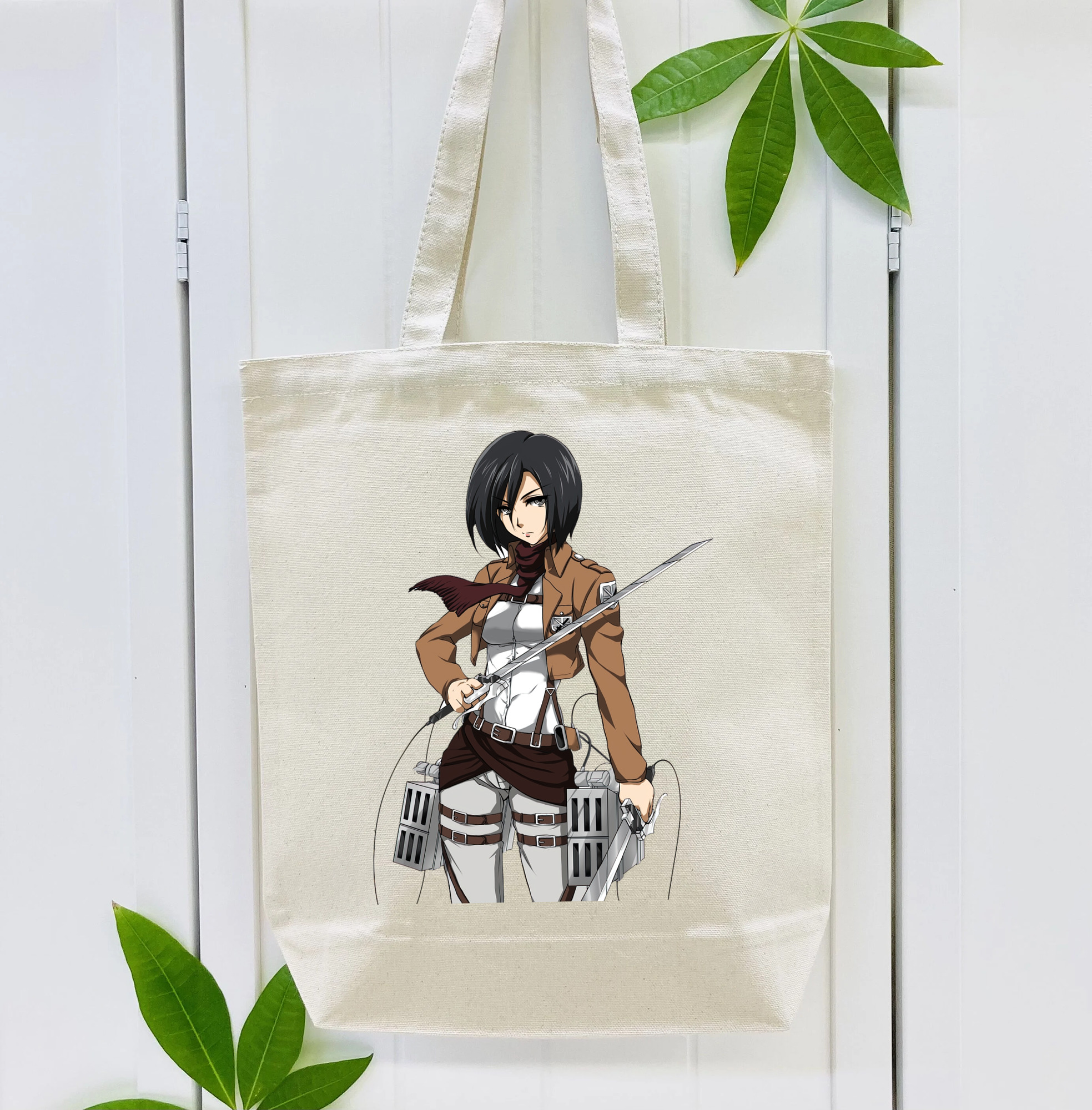 進撃の巨人 ミカサ·アッカーマン Attack on Titan Mikasa Ackerman 縦型キャンバス生地手提げバッグ　トートバッグ