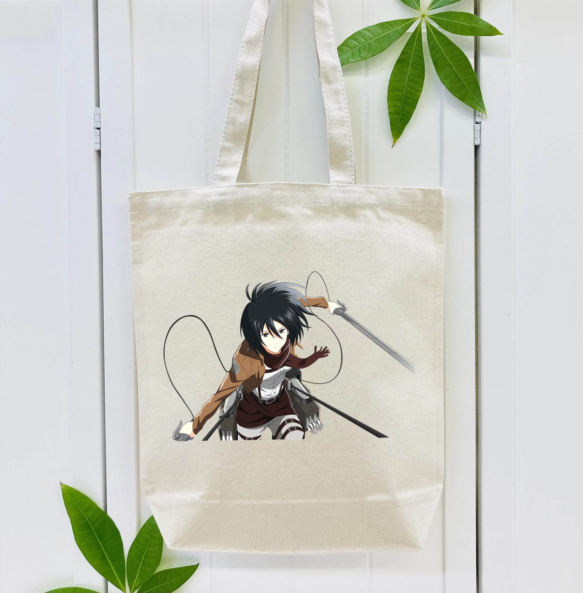 進撃の巨人 ミカサ·アッカーマン Attack on Titan Mikasa Ackerman 縦型キャンバス生地手提げバッグ　トートバッグ
