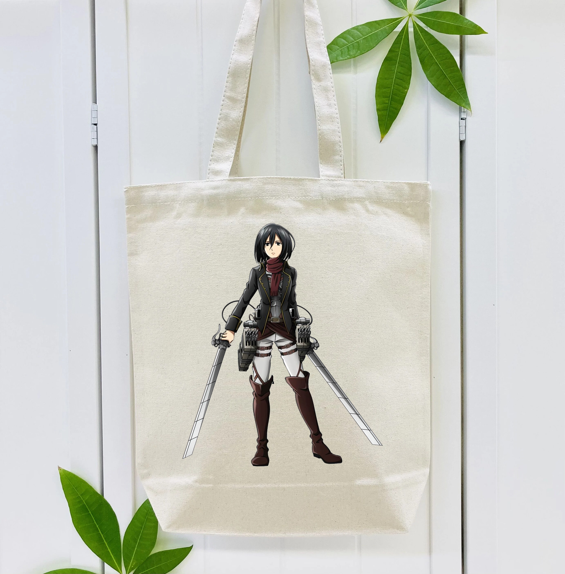 進撃の巨人 ミカサ·アッカーマン Attack on Titan Mikasa Ackerman 縦型キャンバス生地手提げバッグ　トートバッグ
