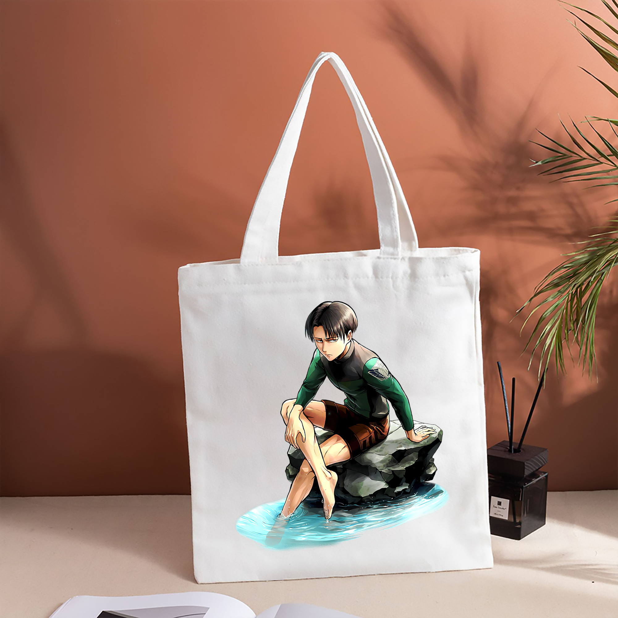 進撃の巨人 リヴァイ·アッカーマン Attack on Titan Levi Ackerman 縦型キャンバス生地手提げバッグ　トートバッグ