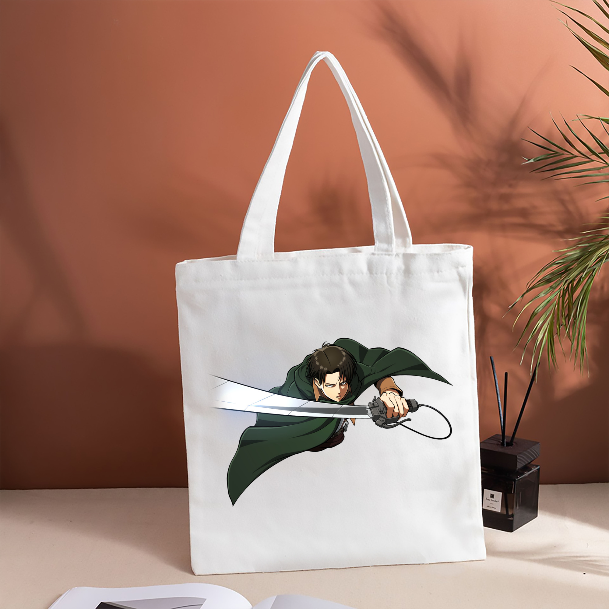 進撃の巨人 リヴァイ·アッカーマン Attack on Titan Levi Ackerman 縦型キャンバス生地手提げバッグ　トートバッグ