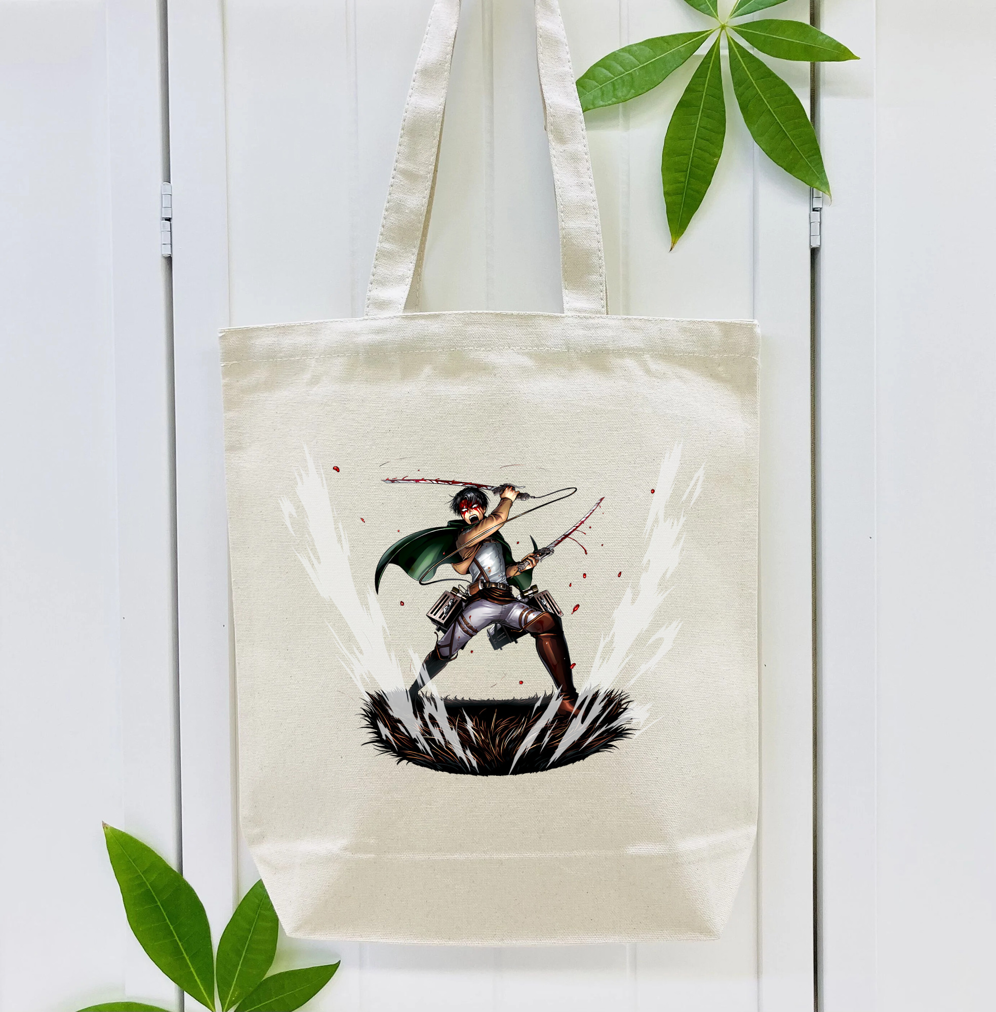 進撃の巨人 リヴァイ·アッカーマン Attack on Titan Levi Ackerman 縦型キャンバス生地手提げバッグ　トートバッグ