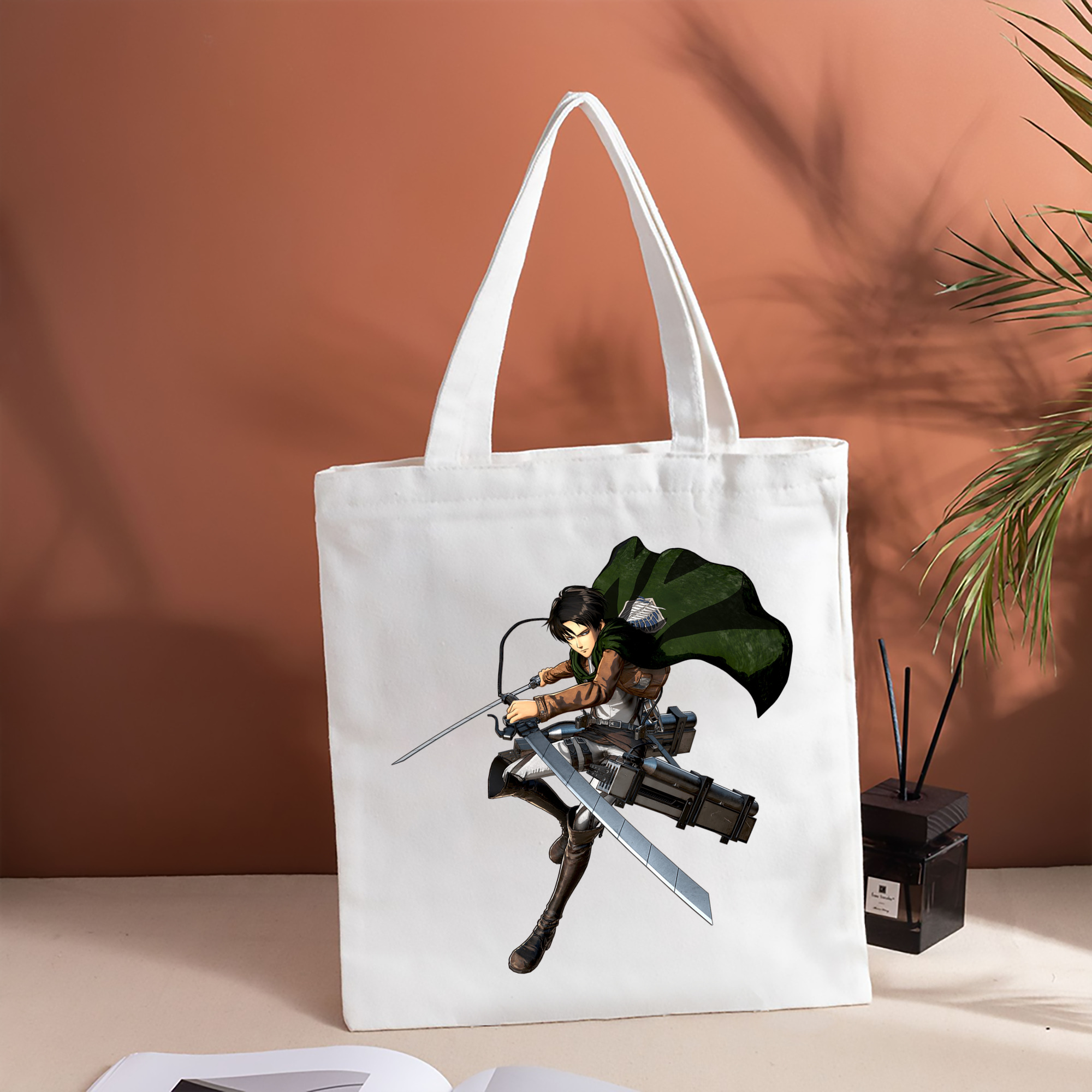 進撃の巨人 リヴァイ·アッカーマン Attack on Titan Levi Ackerman 縦型キャンバス生地手提げバッグ　トートバッグ