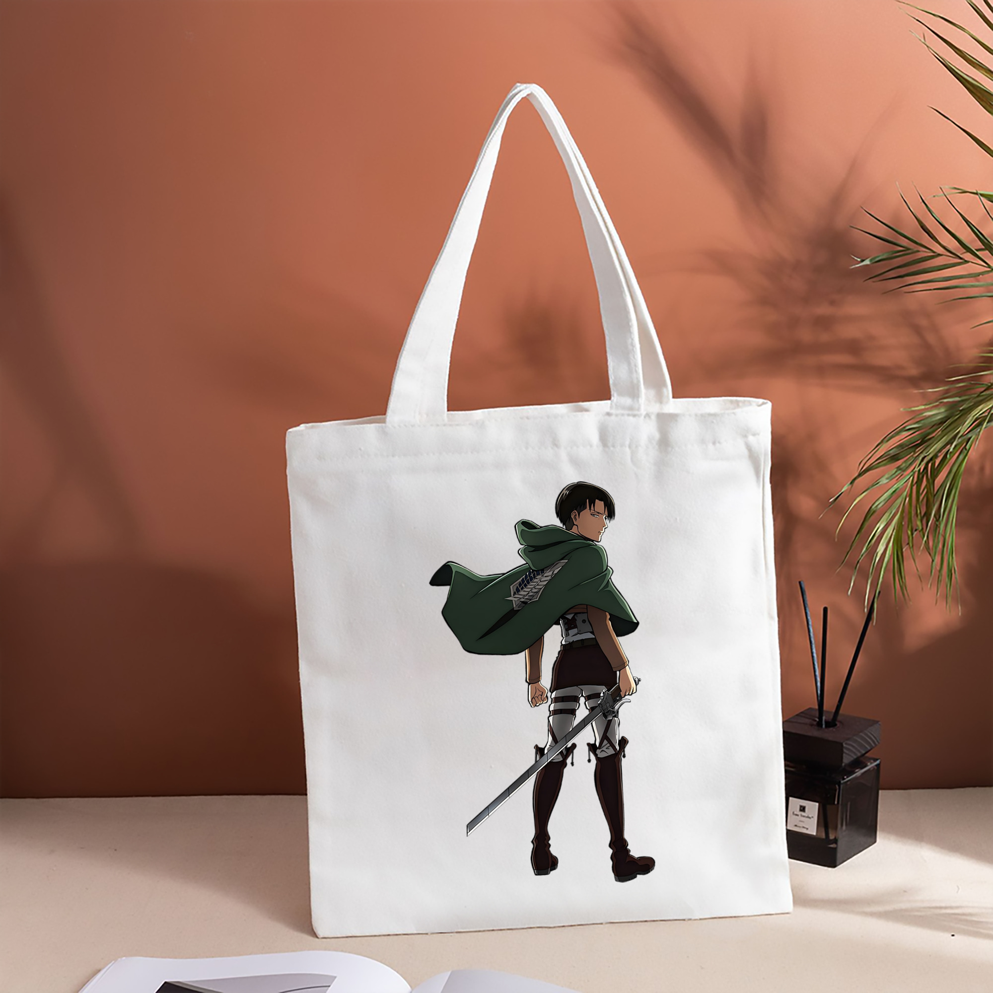 進撃の巨人 リヴァイ·アッカーマン Attack on Titan Levi Ackerman 縦型キャンバス生地手提げバッグ　トートバッグ