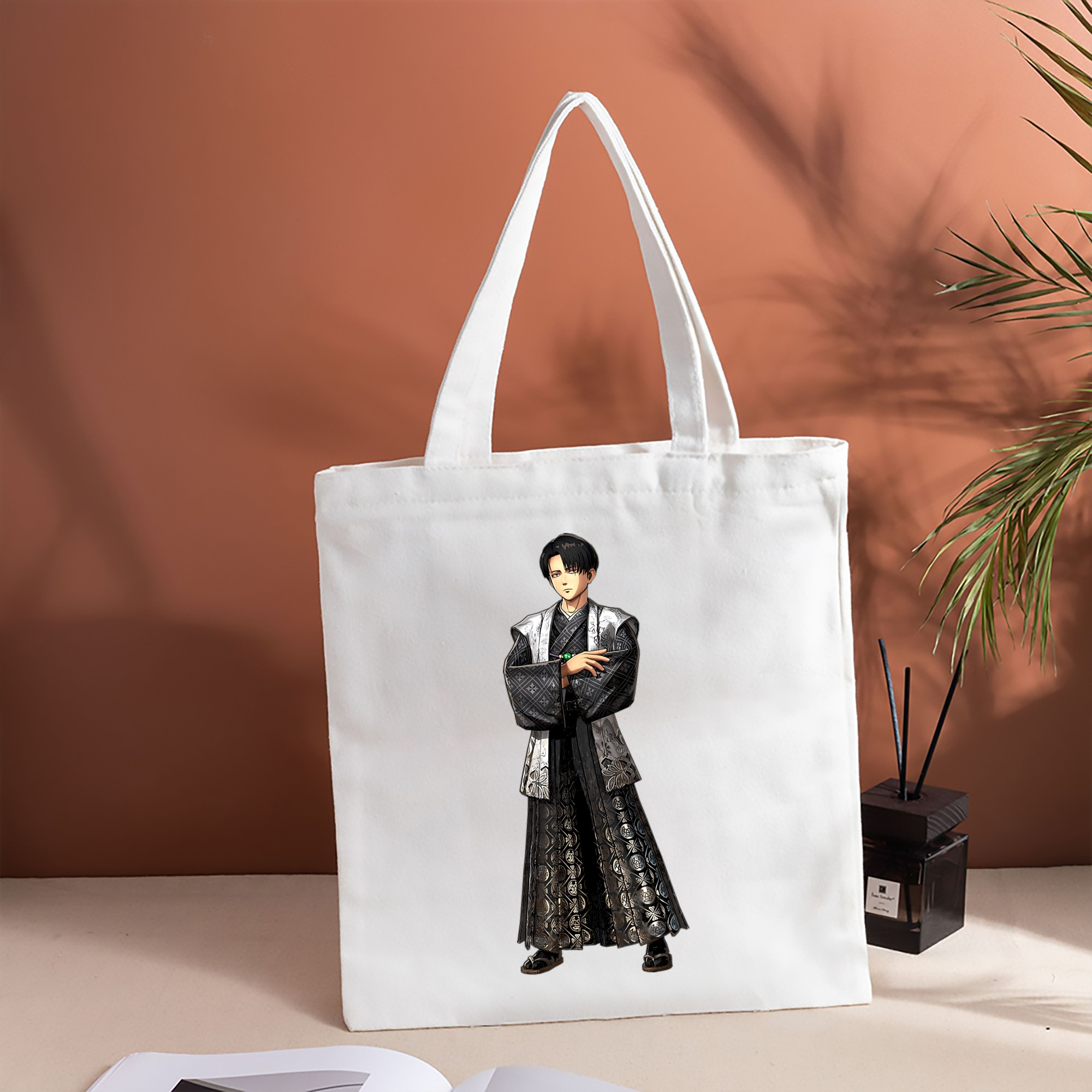 進撃の巨人 リヴァイ·アッカーマン Attack on Titan Levi Ackerman 縦型キャンバス生地手提げバッグ　トートバッグ