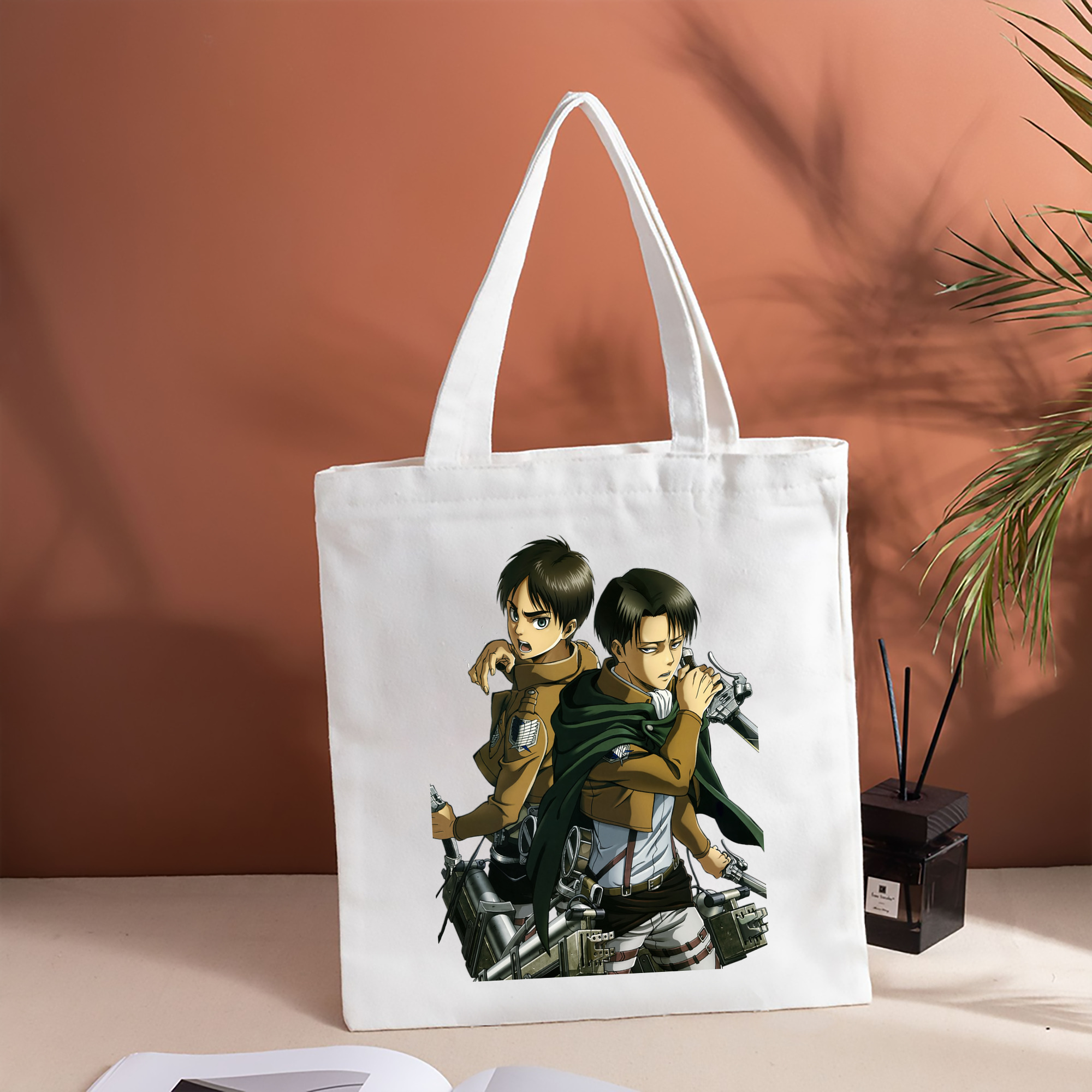 進撃の巨人 リヴァイ·アッカーマン Attack on Titan Levi Ackerman 縦型キャンバス生地手提げバッグ　トートバッグ