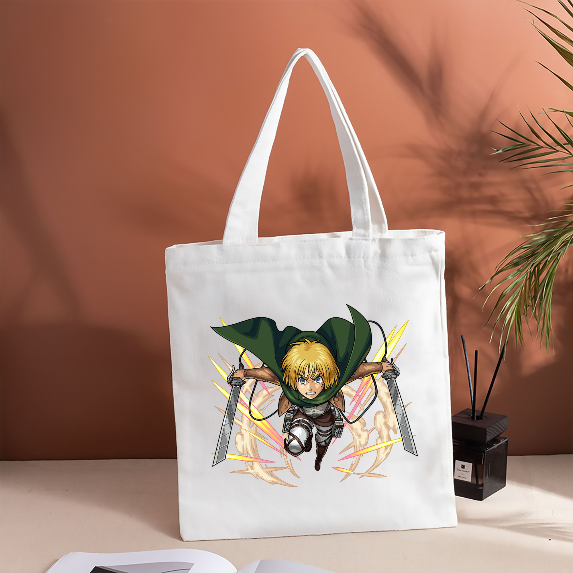 進撃の巨人 アルミン·アルレルト Attack on Titan Armin Arlert 縦型キャンバス生地手提げバッグ　トートバッグ