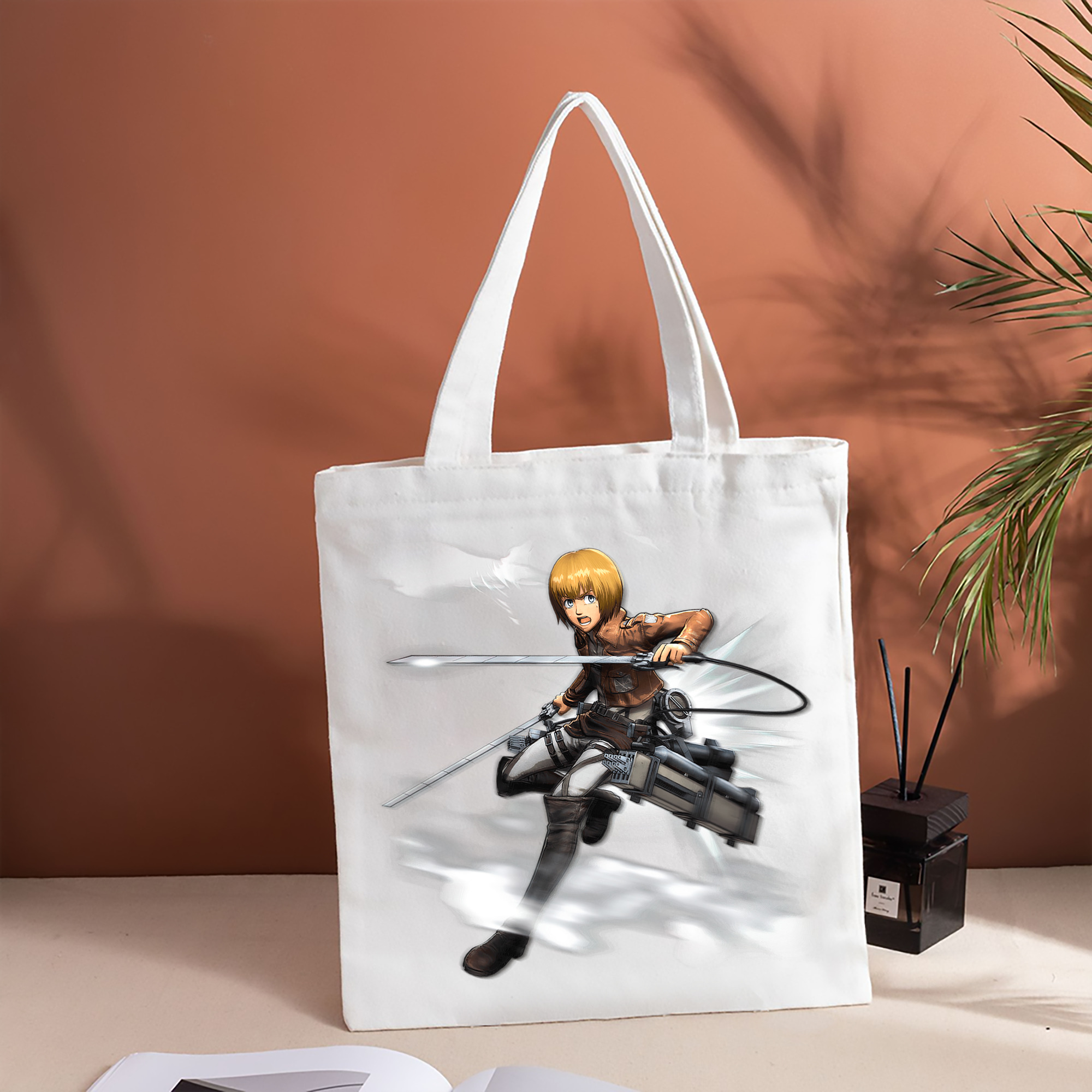 進撃の巨人 アルミン·アルレルト Attack on Titan Armin Arlert 縦型キャンバス生地手提げバッグ　トートバッグ