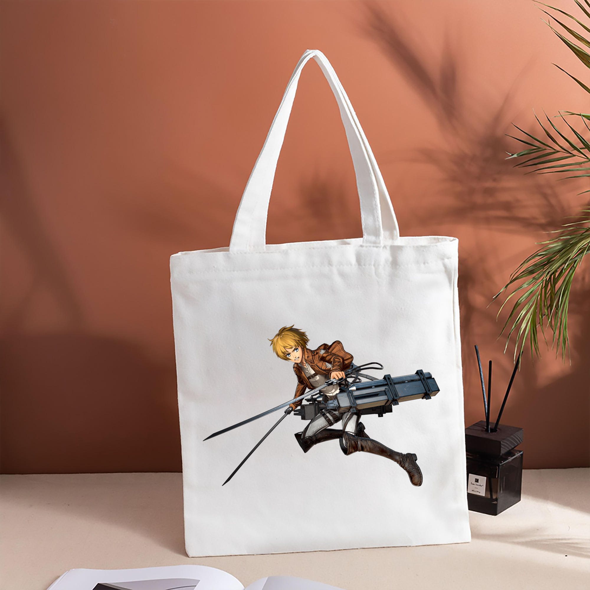進撃の巨人 アルミン·アルレルト Attack on Titan Armin Arlert 縦型キャンバス生地手提げバッグ　トートバッグ
