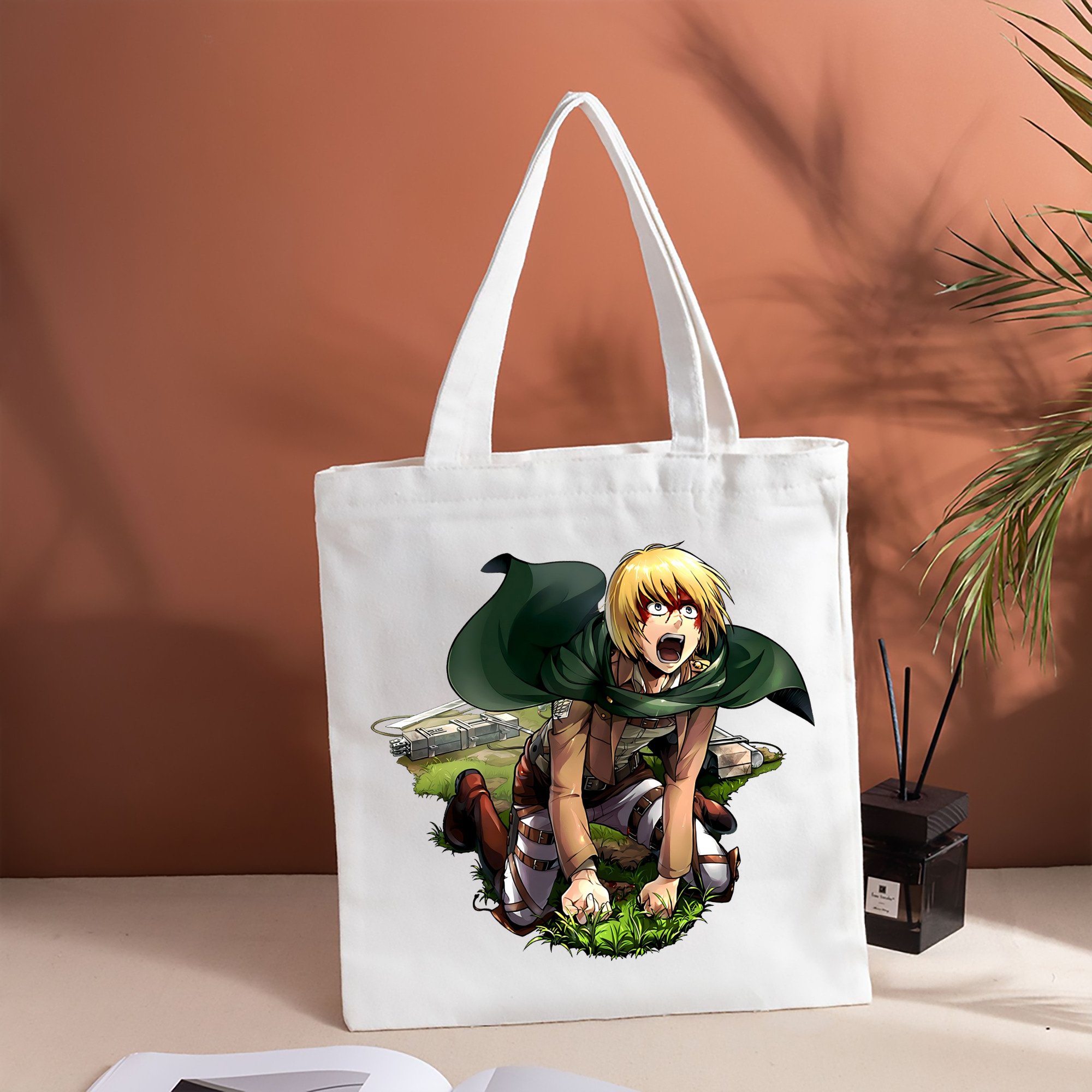 進撃の巨人 アルミン·アルレルト Attack on Titan Armin Arlert 縦型キャンバス生地手提げバッグ　トートバッグ