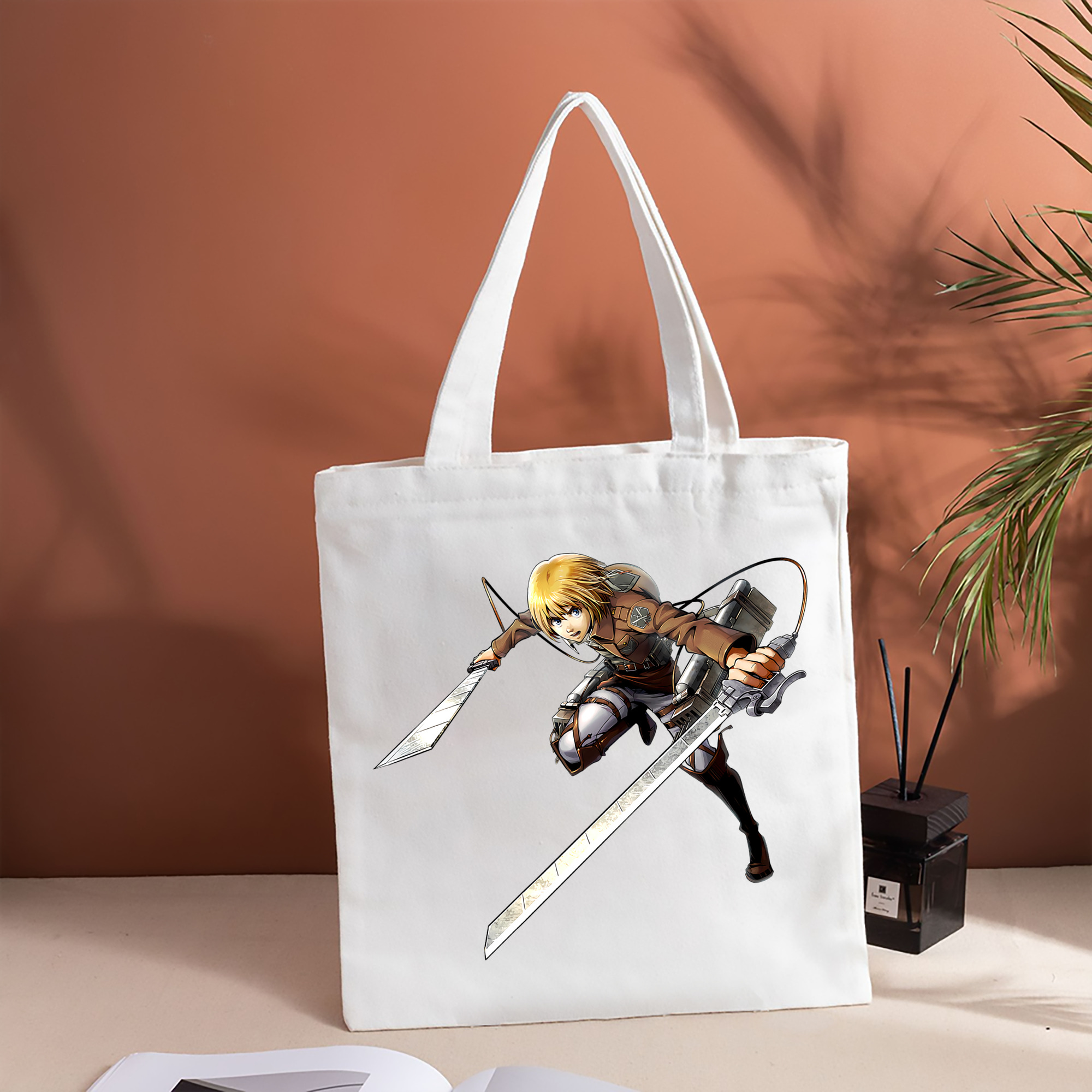 進撃の巨人 アルミン·アルレルト Attack on Titan Armin Arlert 縦型キャンバス生地手提げバッグ　トートバッグ
