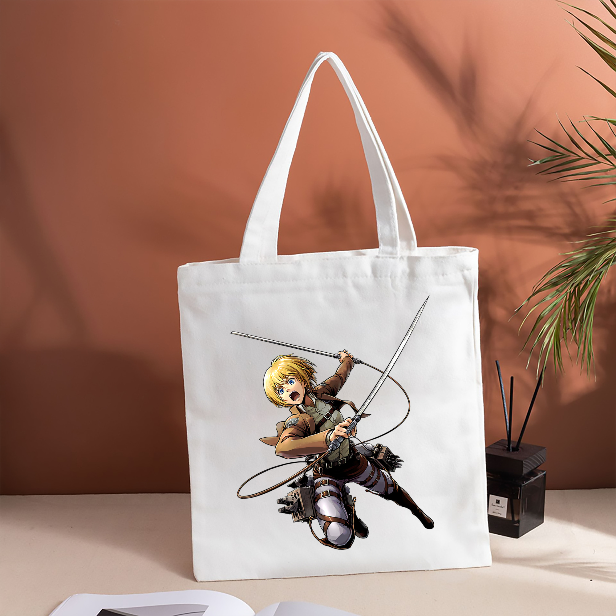 進撃の巨人 アルミン·アルレルト Attack on Titan Armin Arlert 縦型キャンバス生地手提げバッグ　トートバッグ