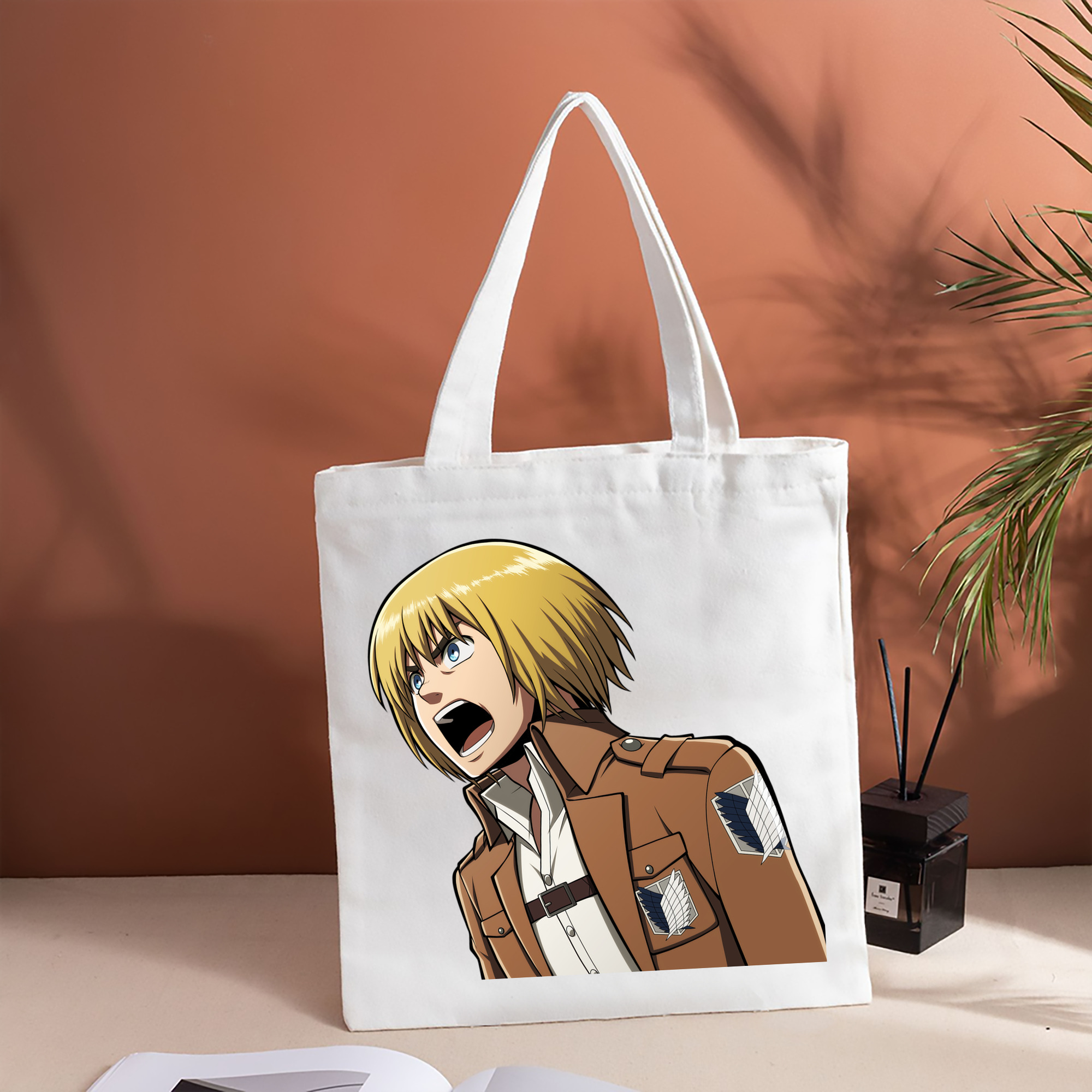 進撃の巨人 アルミン·アルレルト Attack on Titan Armin Arlert 縦型キャンバス生地手提げバッグ　トートバッグ