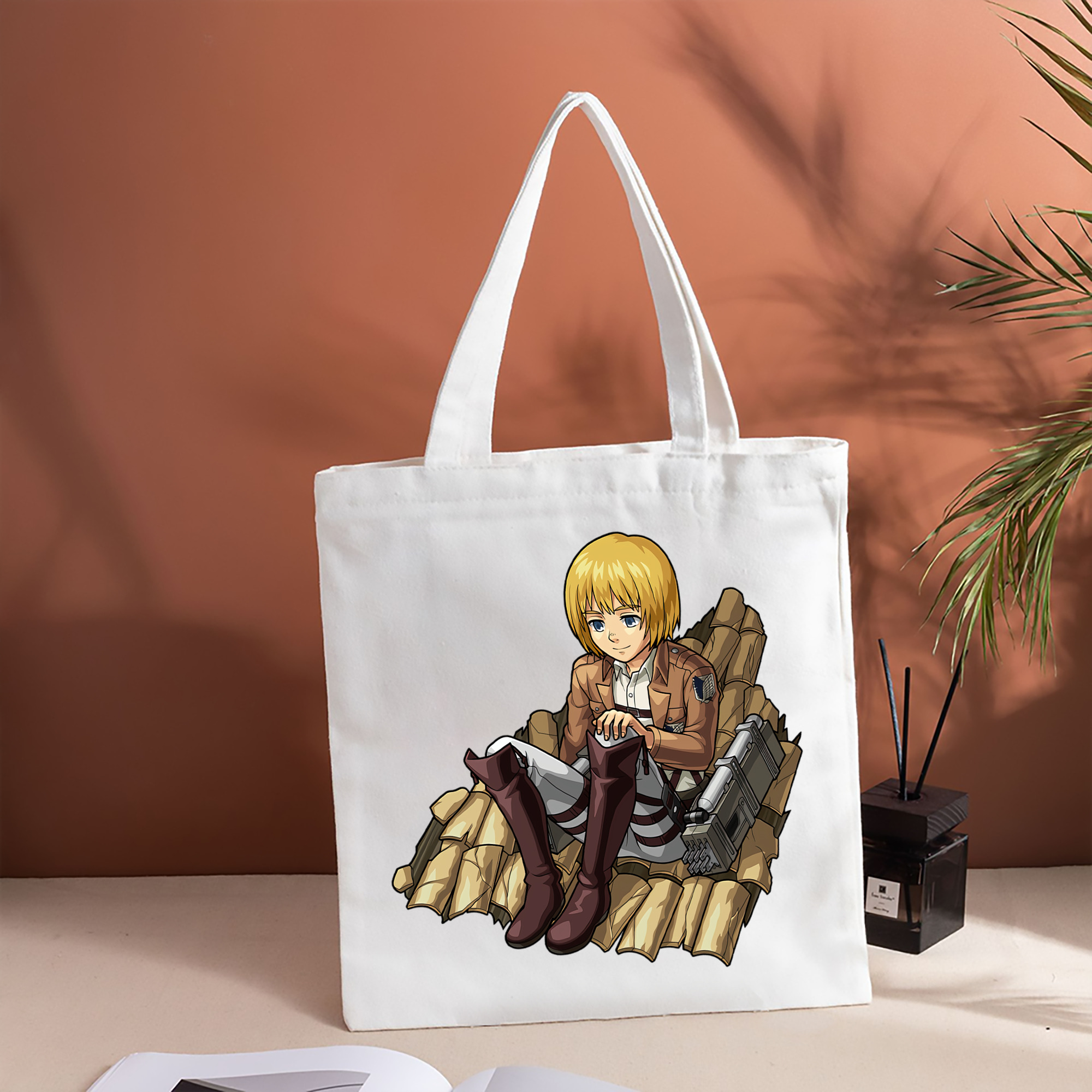 進撃の巨人 アルミン·アルレルト Attack on Titan Armin Arlert 縦型キャンバス生地手提げバッグ　トートバッグ