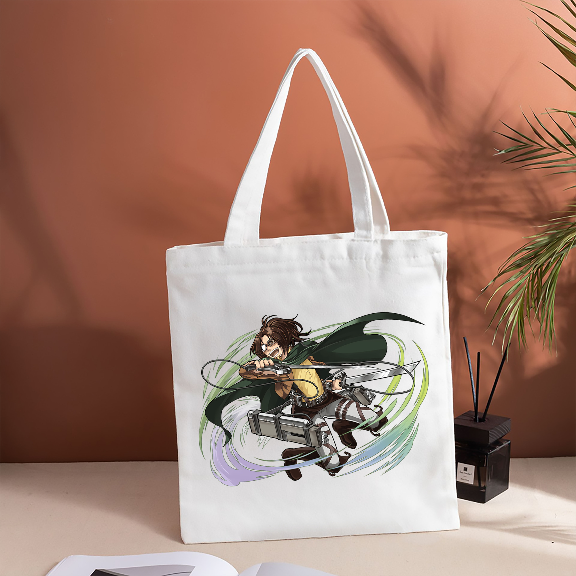 進撃の巨人 ハンジ·ゾエ Attack on Titan Hanji Zoe 縦型キャンバス生地手提げバッグ　トートバッグ
