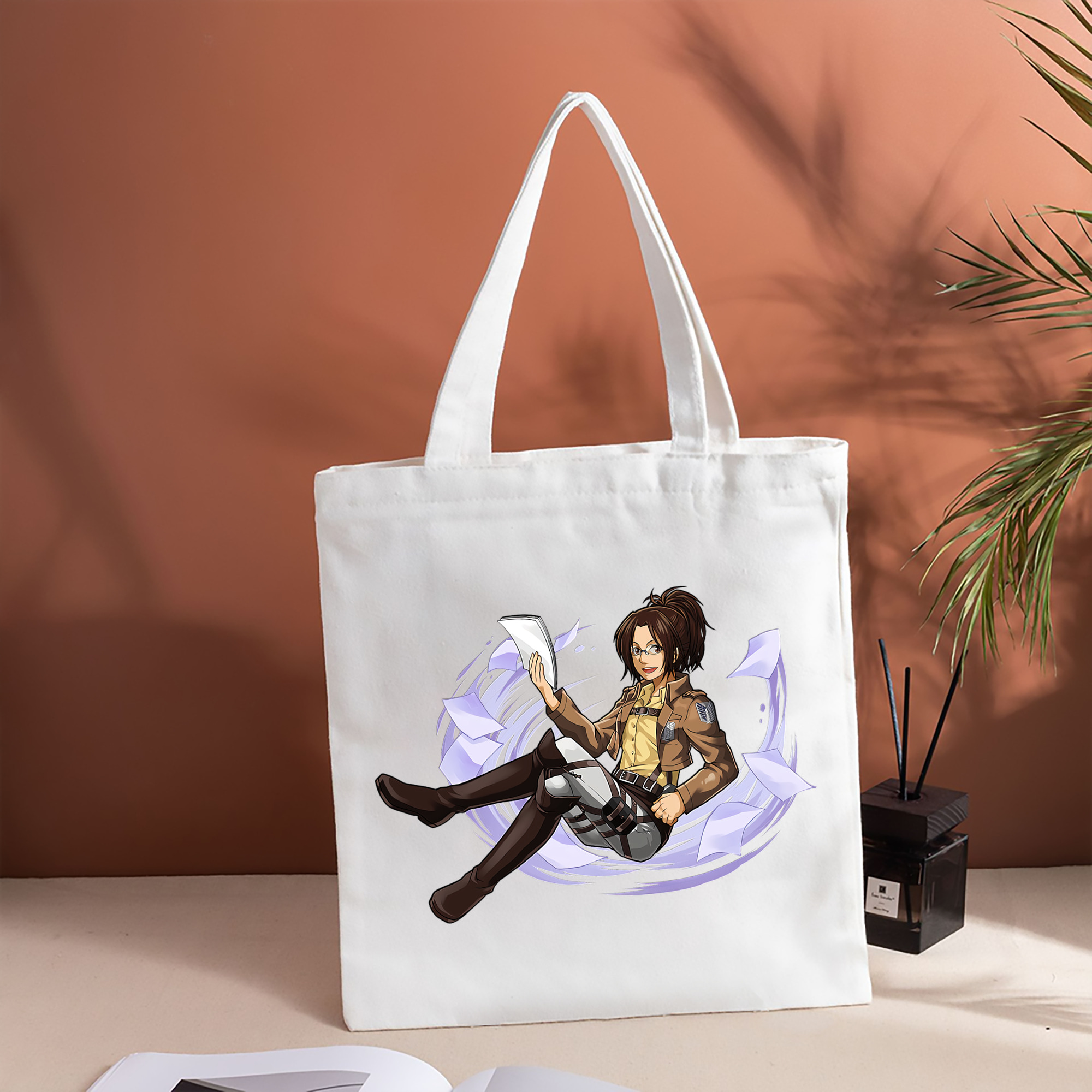 進撃の巨人 ハンジ·ゾエ Attack on Titan Hanji Zoe 縦型キャンバス生地手提げバッグ　トートバッグ
