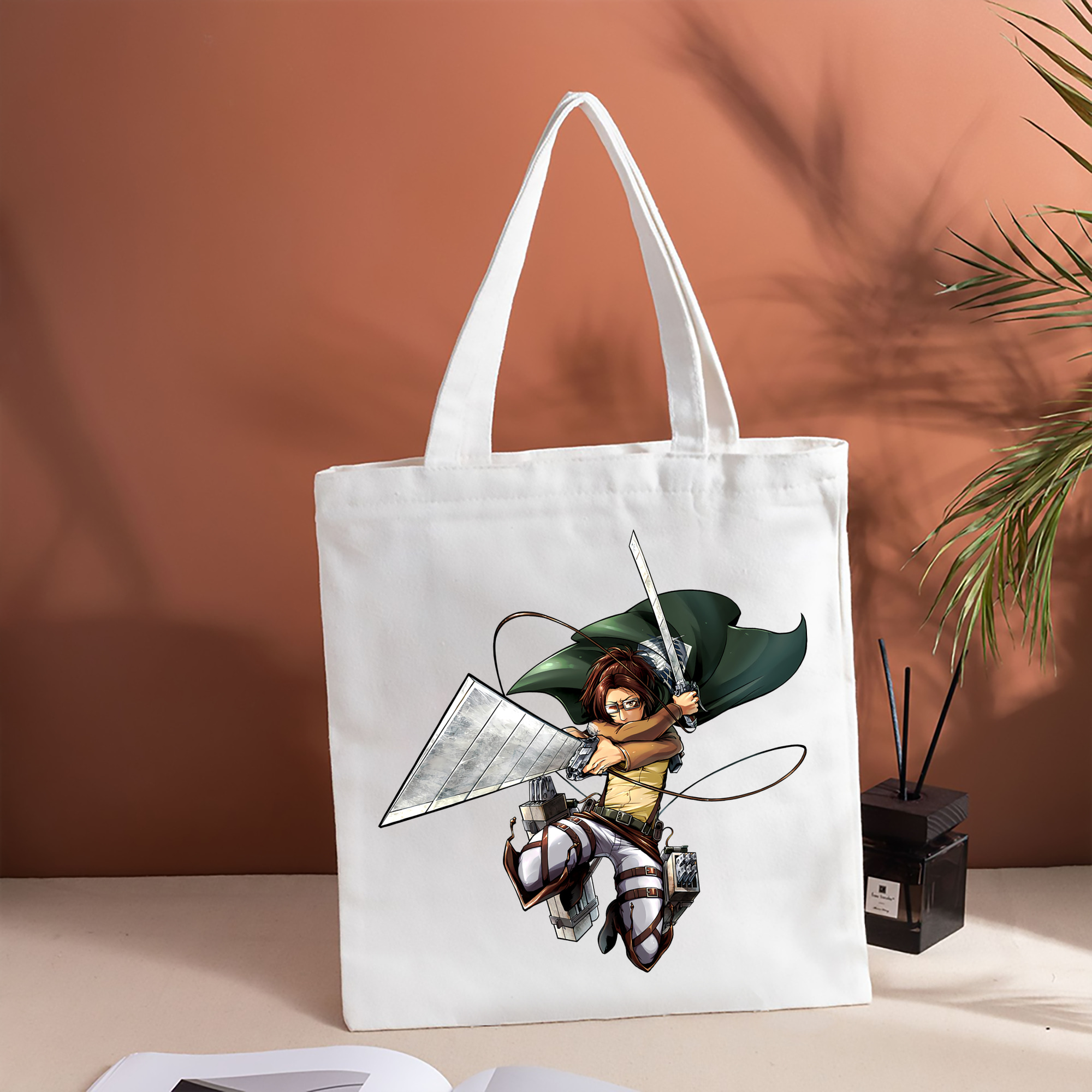 進撃の巨人 ハンジ·ゾエ Attack on Titan Hanji Zoe 縦型キャンバス生地手提げバッグ　トートバッグ