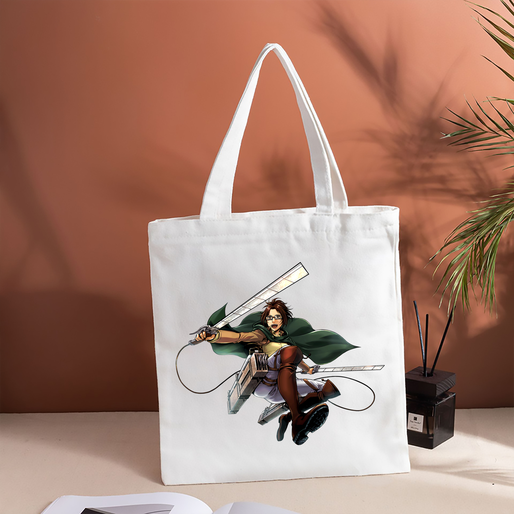 進撃の巨人 ハンジ·ゾエ Attack on Titan Hanji Zoe 縦型キャンバス生地手提げバッグ　トートバッグ
