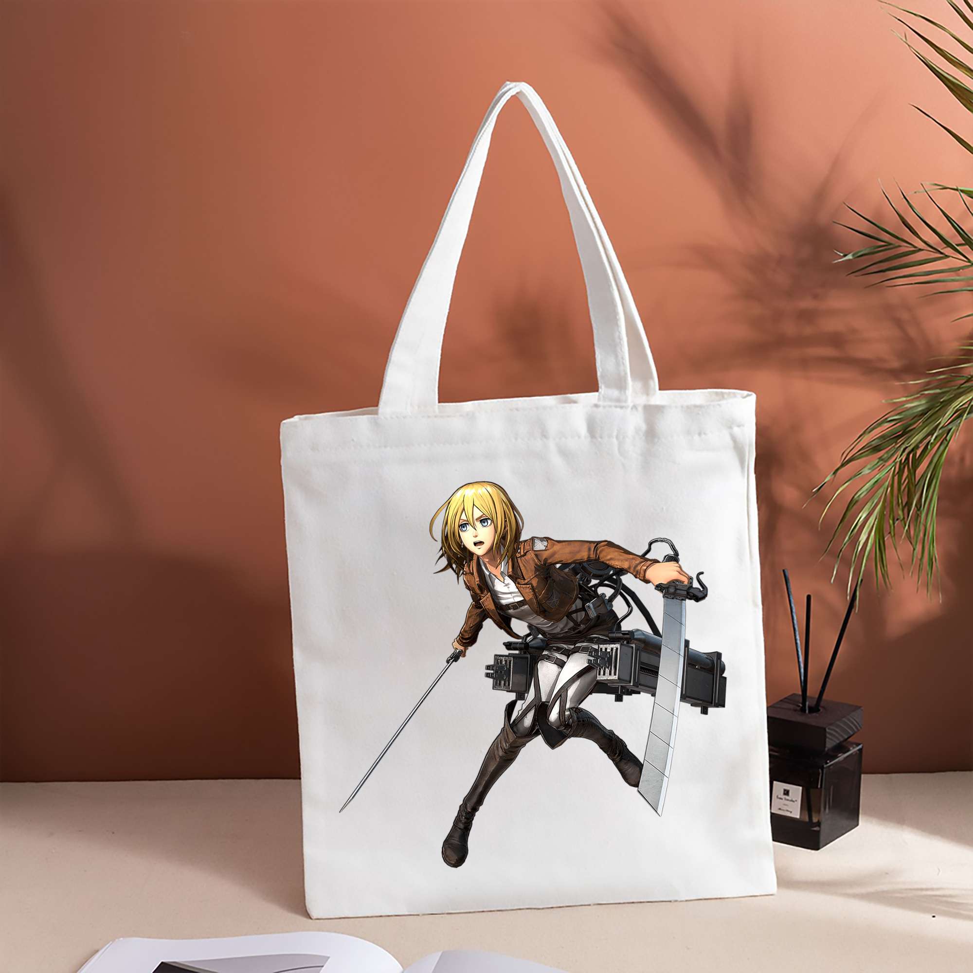 進撃の巨人 クリスタ·レンズ Attack on Titan Christa Lenz 縦型キャンバス生地手提げバッグ　トートバッグ