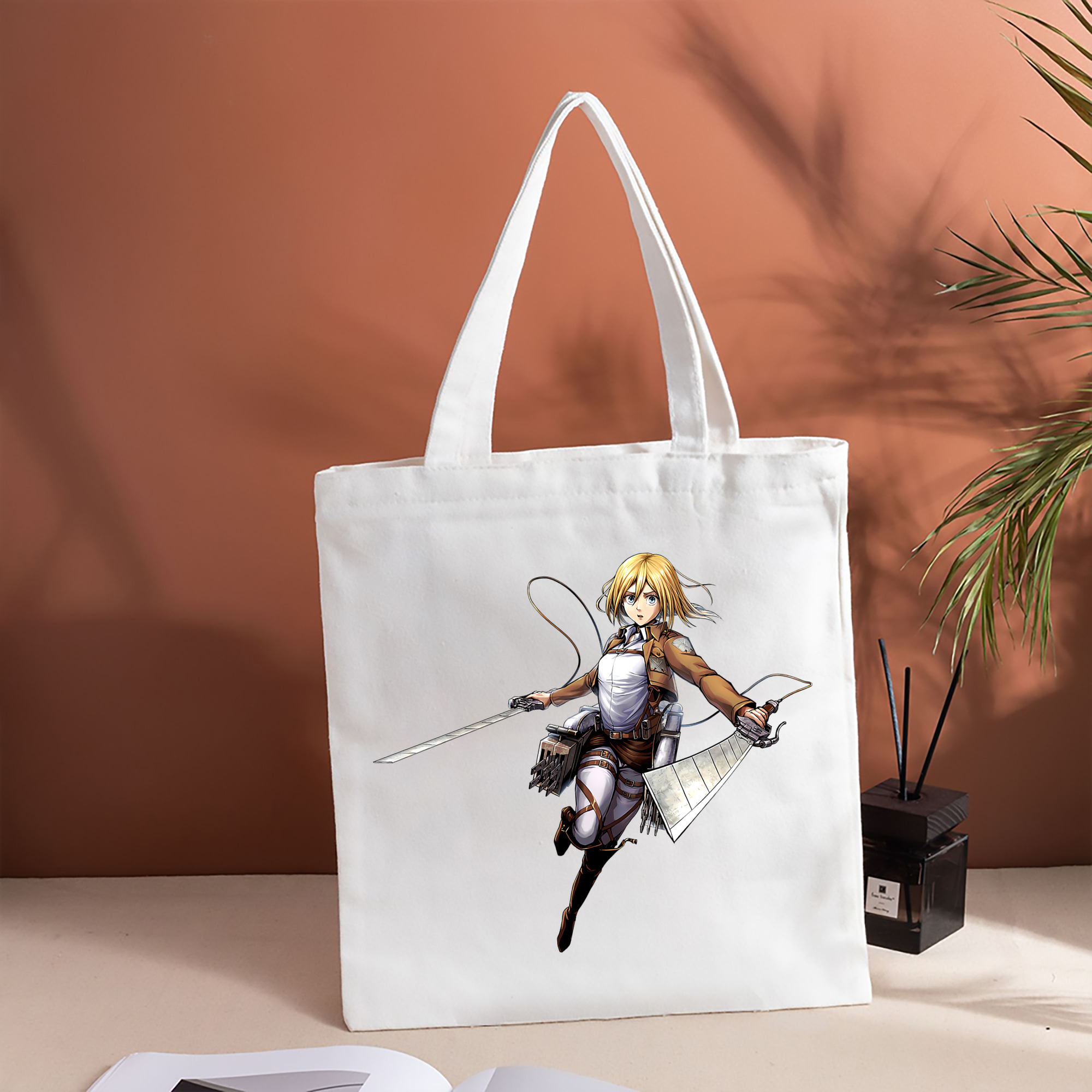 進撃の巨人 クリスタ·レンズ Attack on Titan Christa Lenz 縦型キャンバス生地手提げバッグ　トートバッグ