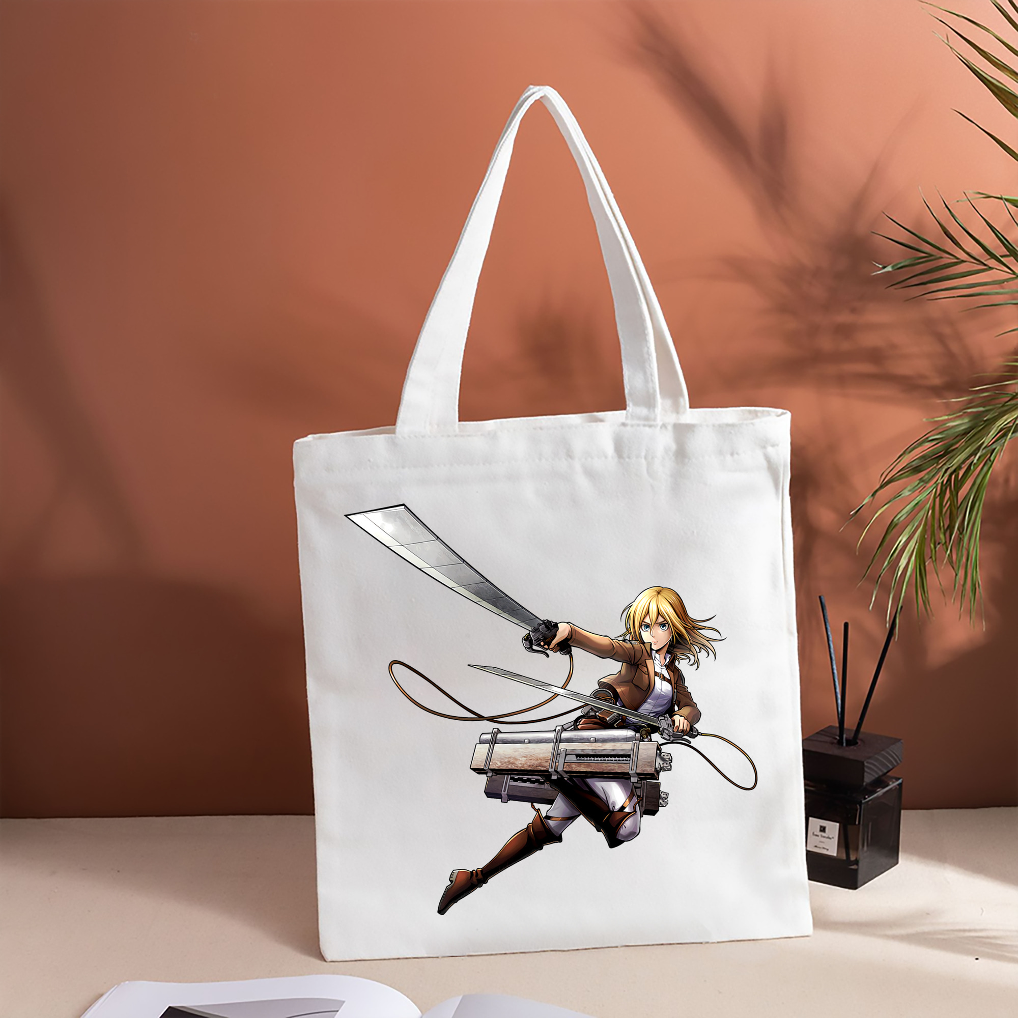 進撃の巨人 クリスタ·レンズ Attack on Titan Christa Lenz 縦型キャンバス生地手提げバッグ　トートバッグ