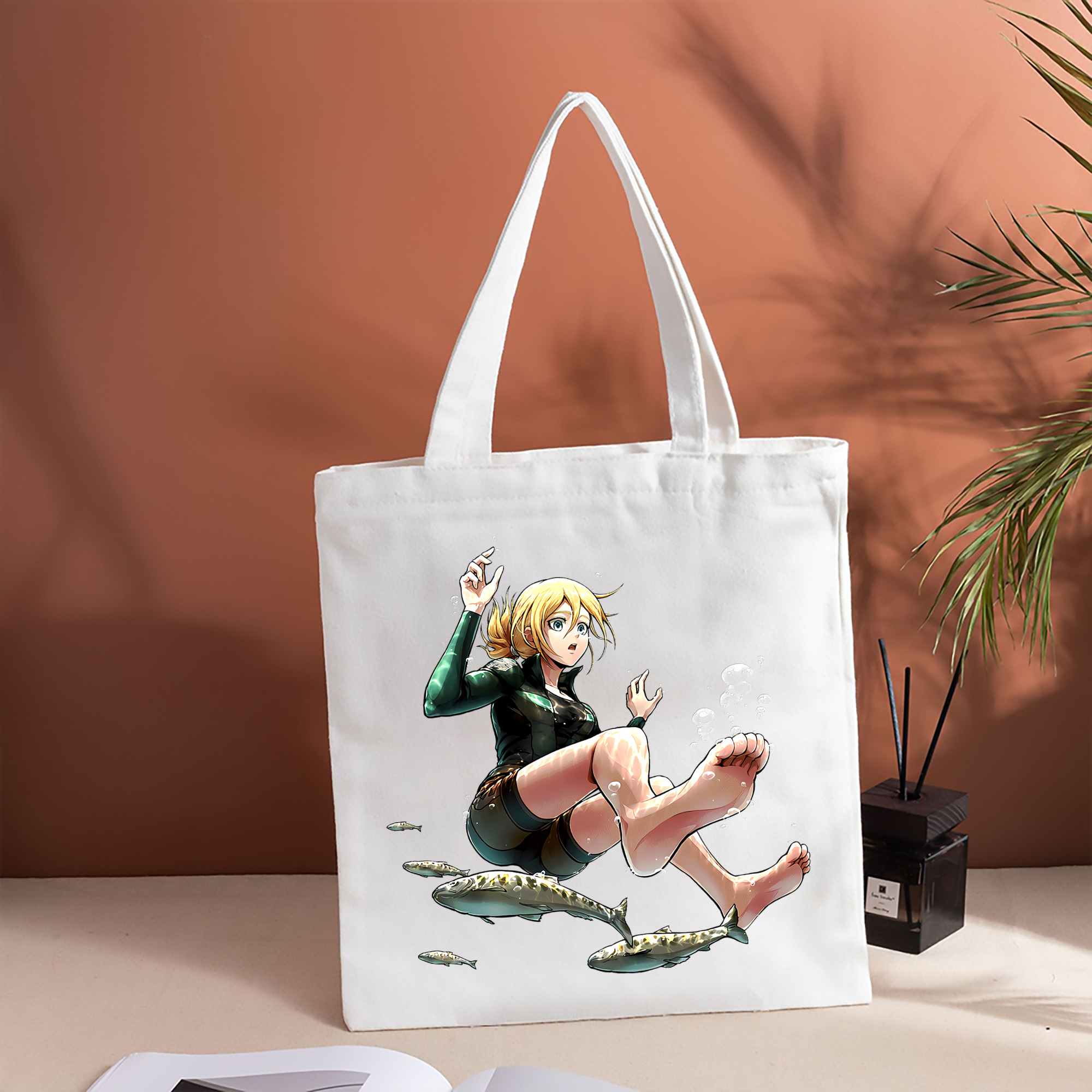 進撃の巨人 クリスタ·レンズ Attack on Titan Christa Lenz 縦型キャンバス生地手提げバッグ　トートバッグ