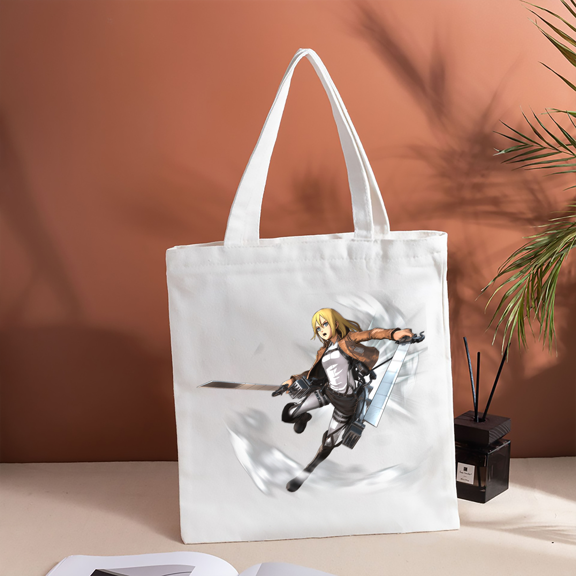進撃の巨人 クリスタ·レンズ Attack on Titan Christa Lenz 縦型キャンバス生地手提げバッグ　トートバッグ