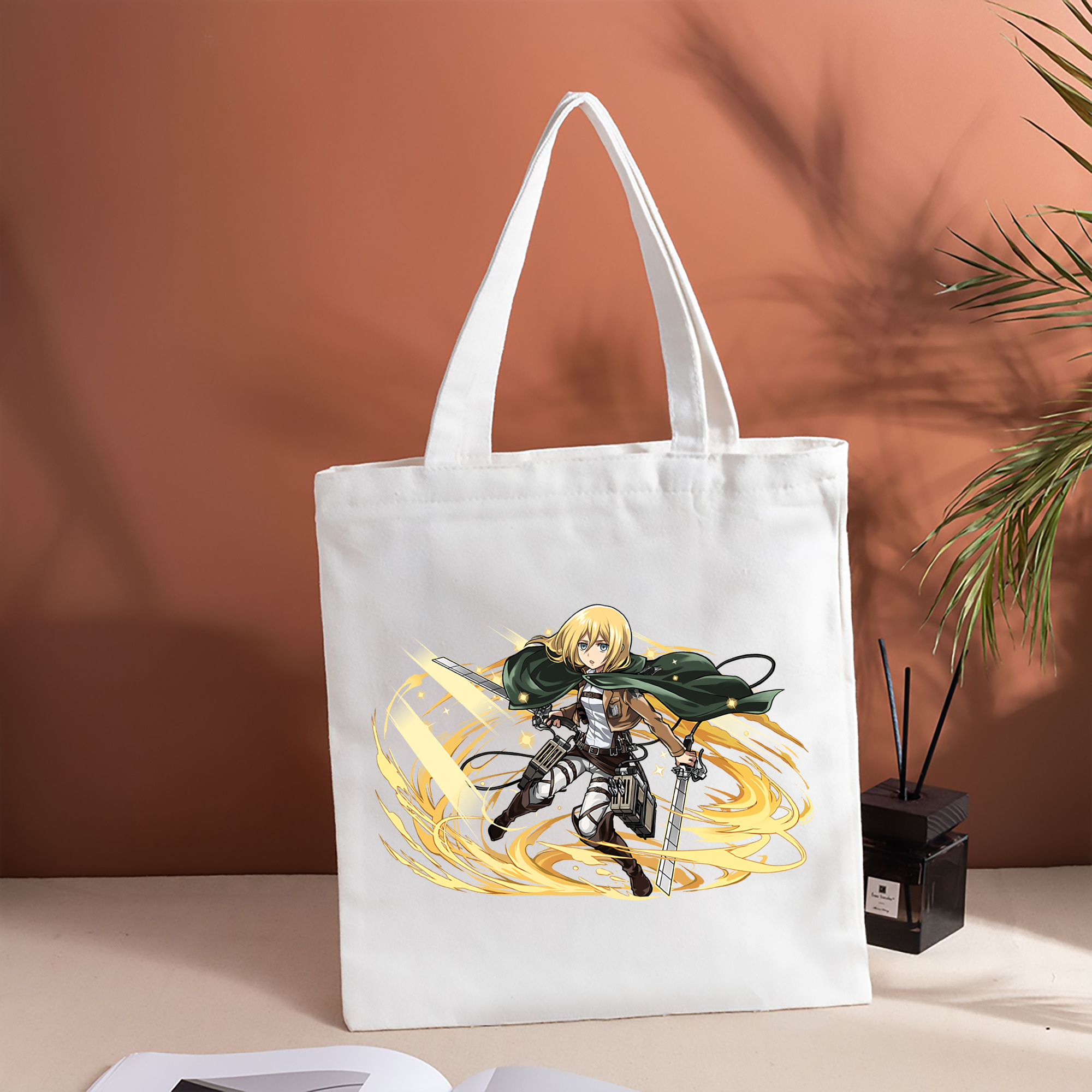 進撃の巨人 クリスタ·レンズ Attack on Titan Christa Lenz 縦型キャンバス生地手提げバッグ　トートバッグ