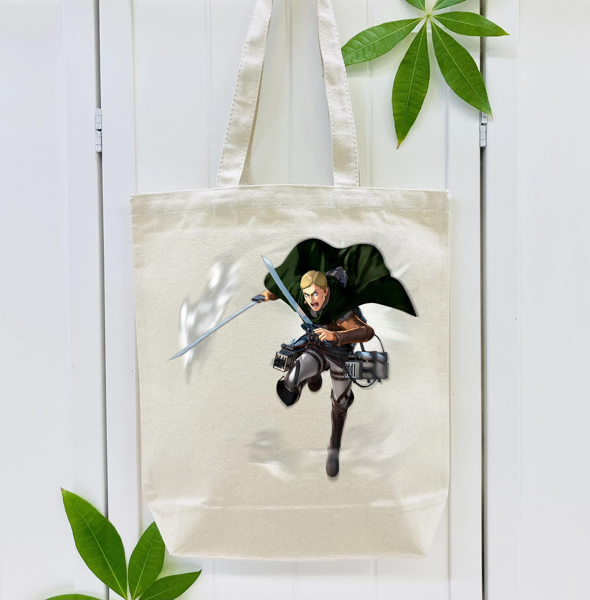 進撃の巨人 エルヴィン・スミス Attack on Titan Erwin Smith 縦型キャンバス生地手提げバッグ　トートバッグ