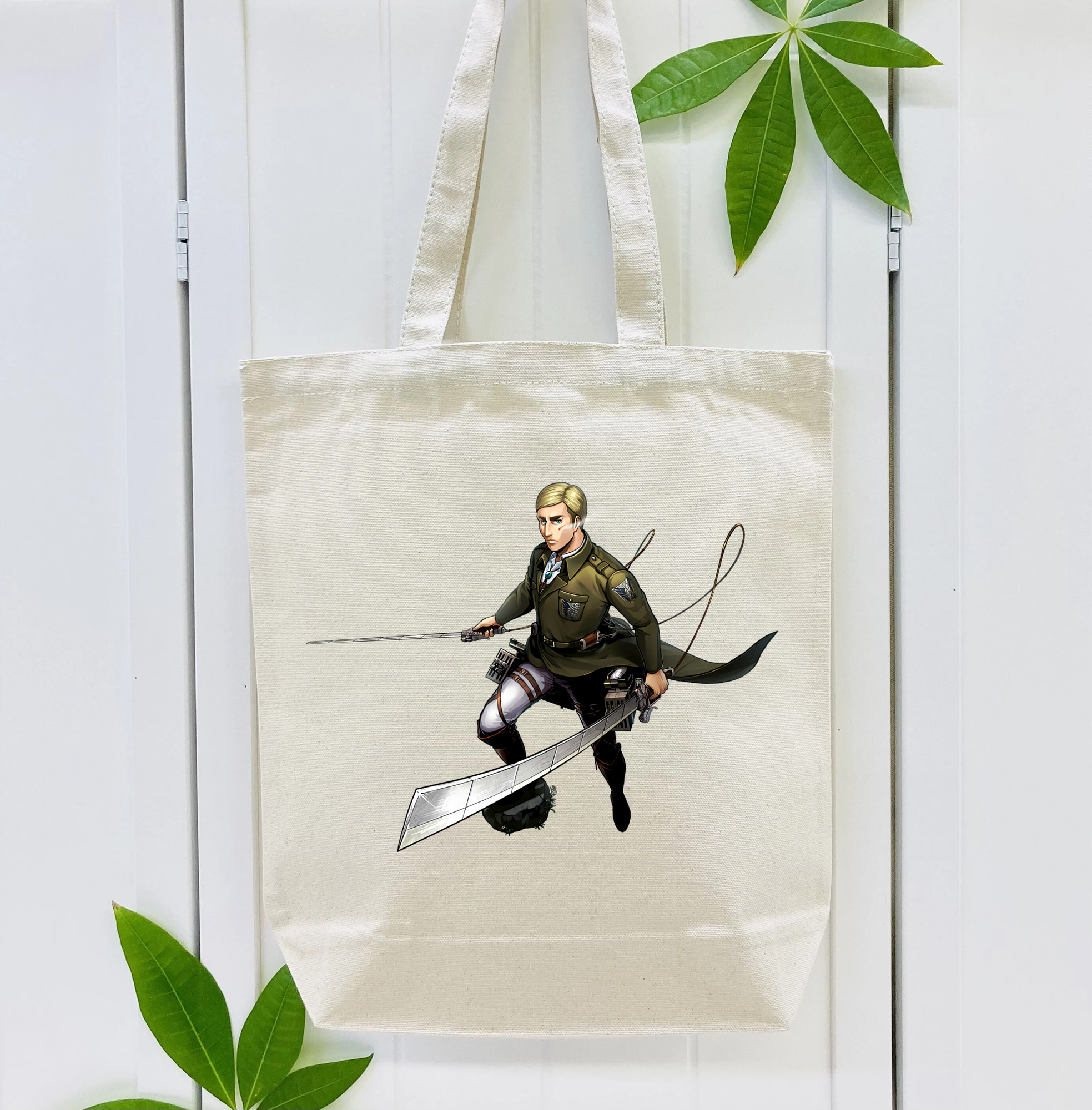 進撃の巨人 エルヴィン・スミス Attack on Titan Erwin Smith 縦型キャンバス生地手提げバッグ　トートバッグ