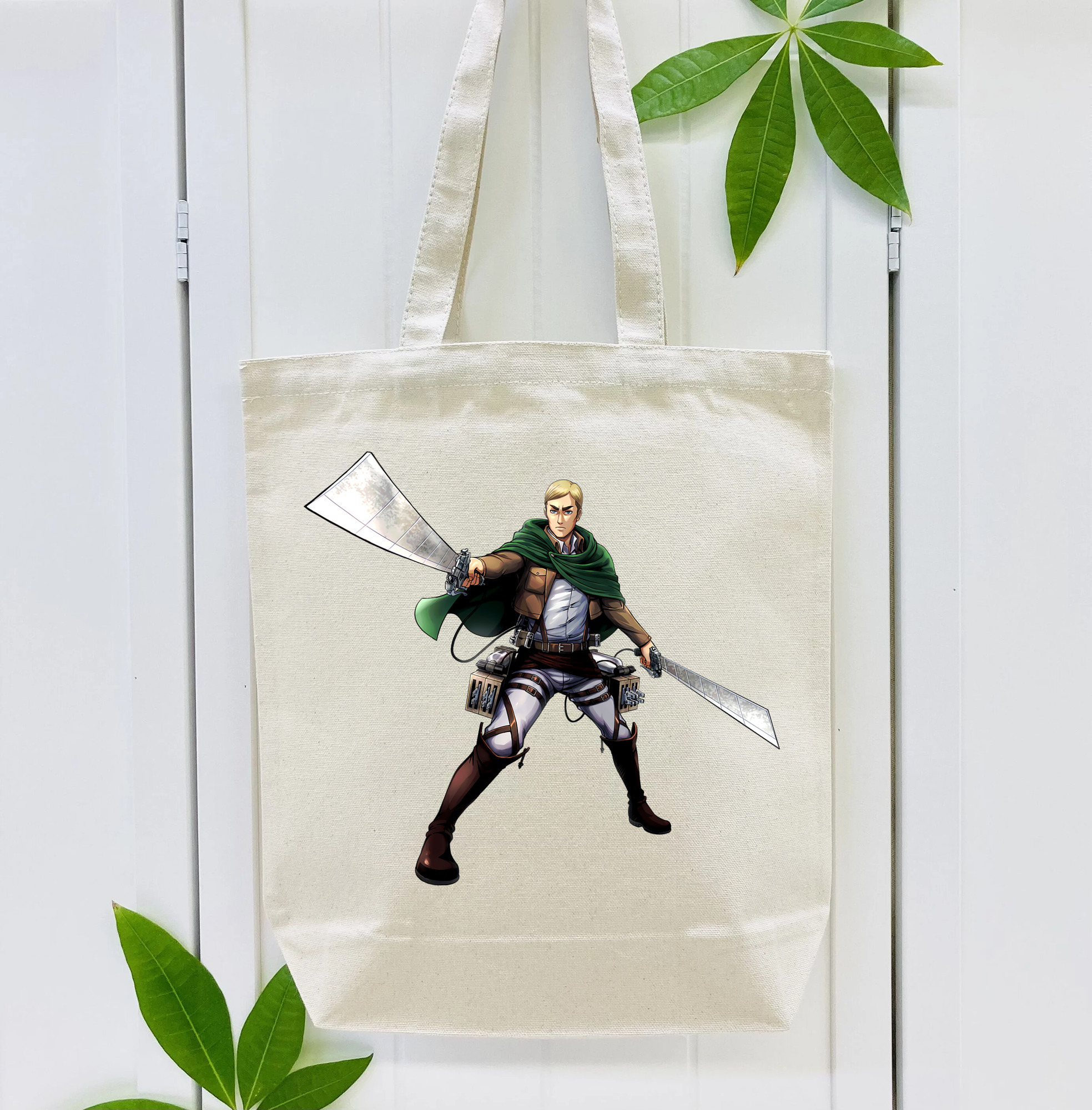 進撃の巨人 エルヴィン・スミス Attack on Titan Erwin Smith 縦型キャンバス生地手提げバッグ　トートバッグ