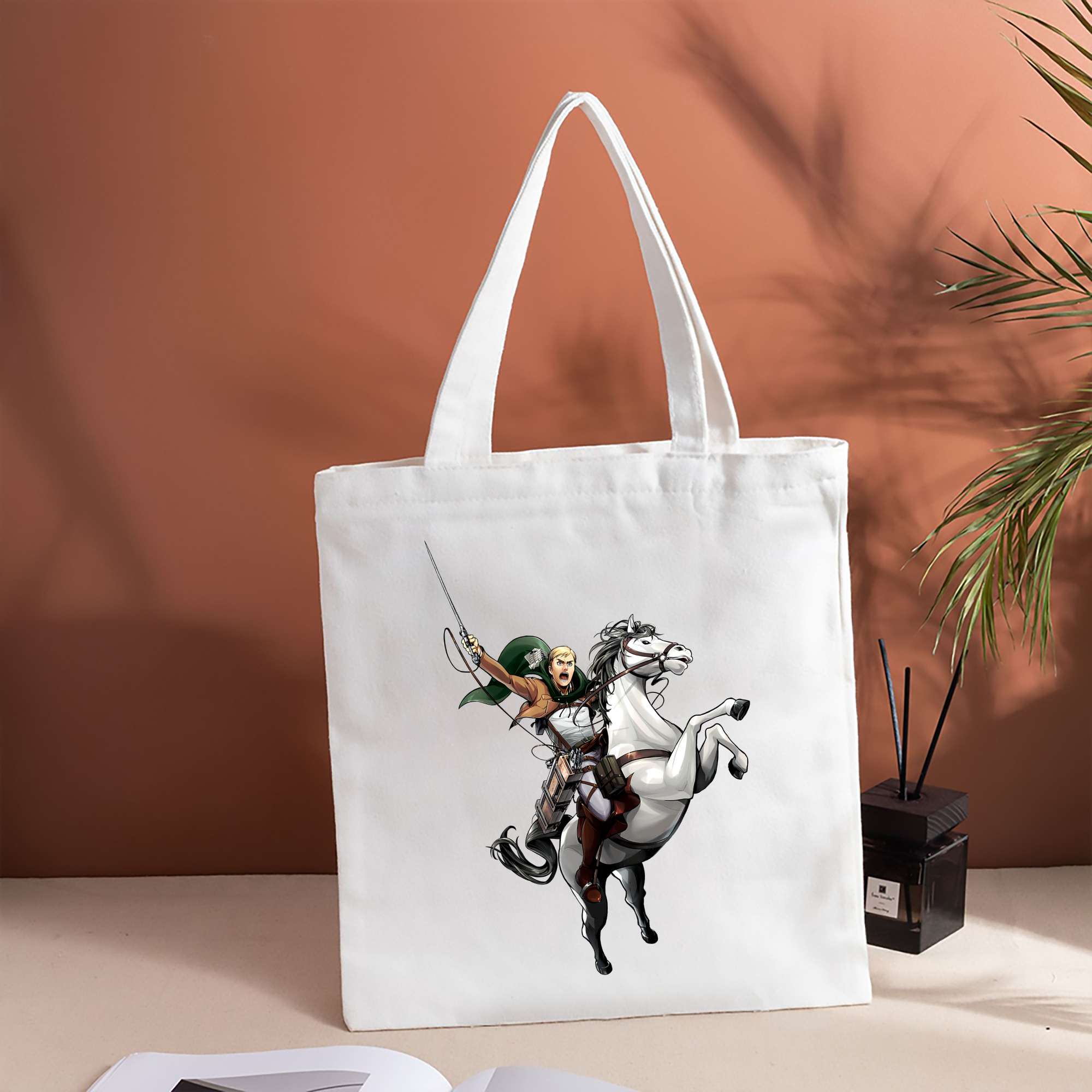 進撃の巨人 エルヴィン・スミス Attack on Titan Erwin Smith 縦型キャンバス生地手提げバッグ　トートバッグ