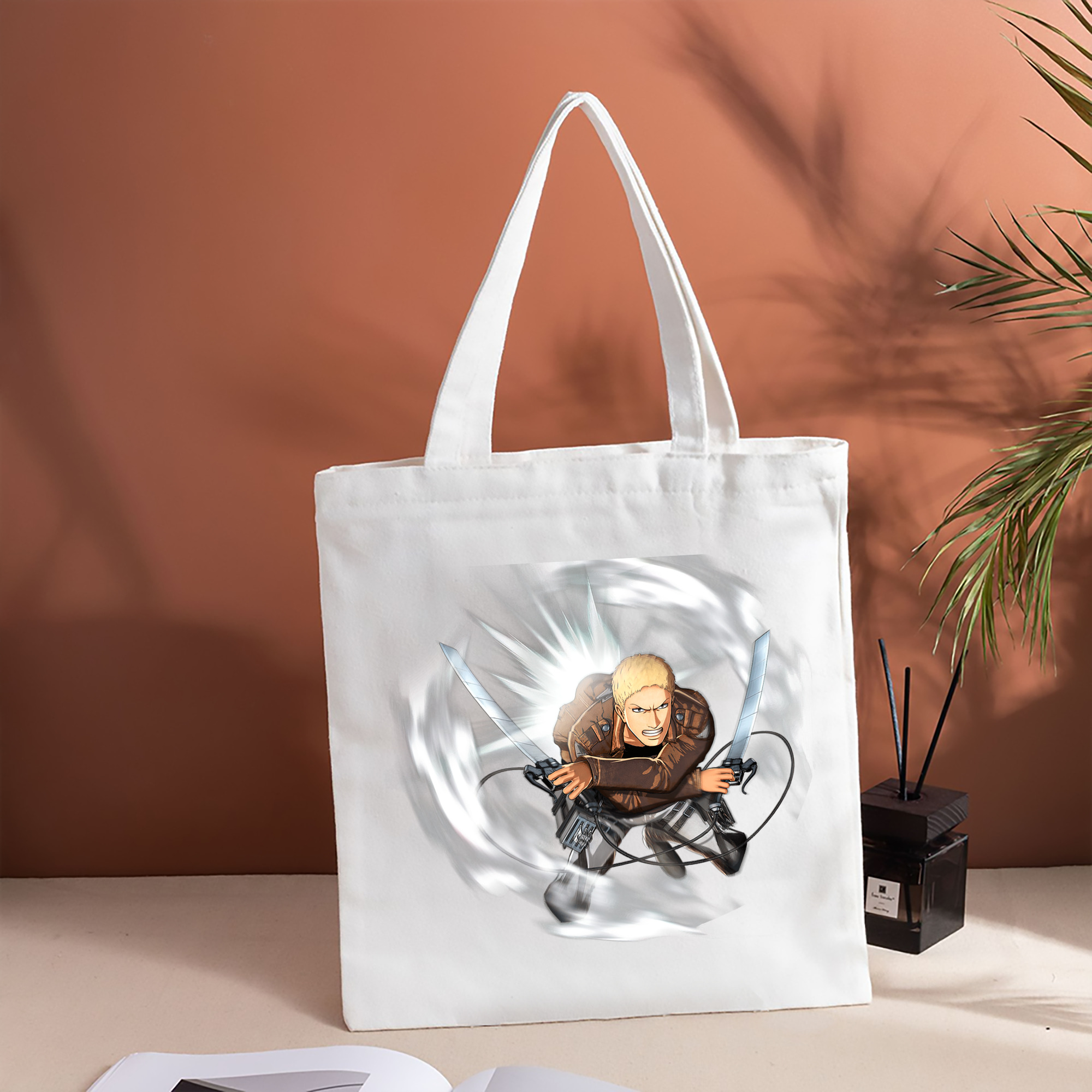 進撃の巨人 ライナー・ブラウン Attack on Titan Reiner Braun 縦型キャンバス生地手提げバッグ　トートバッグ